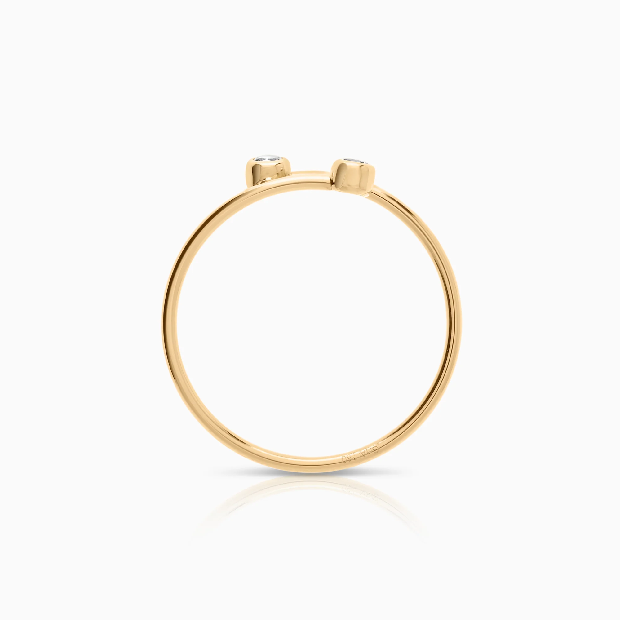 Gold ring cubic zirconia 0.54g 18K gold - Image 2