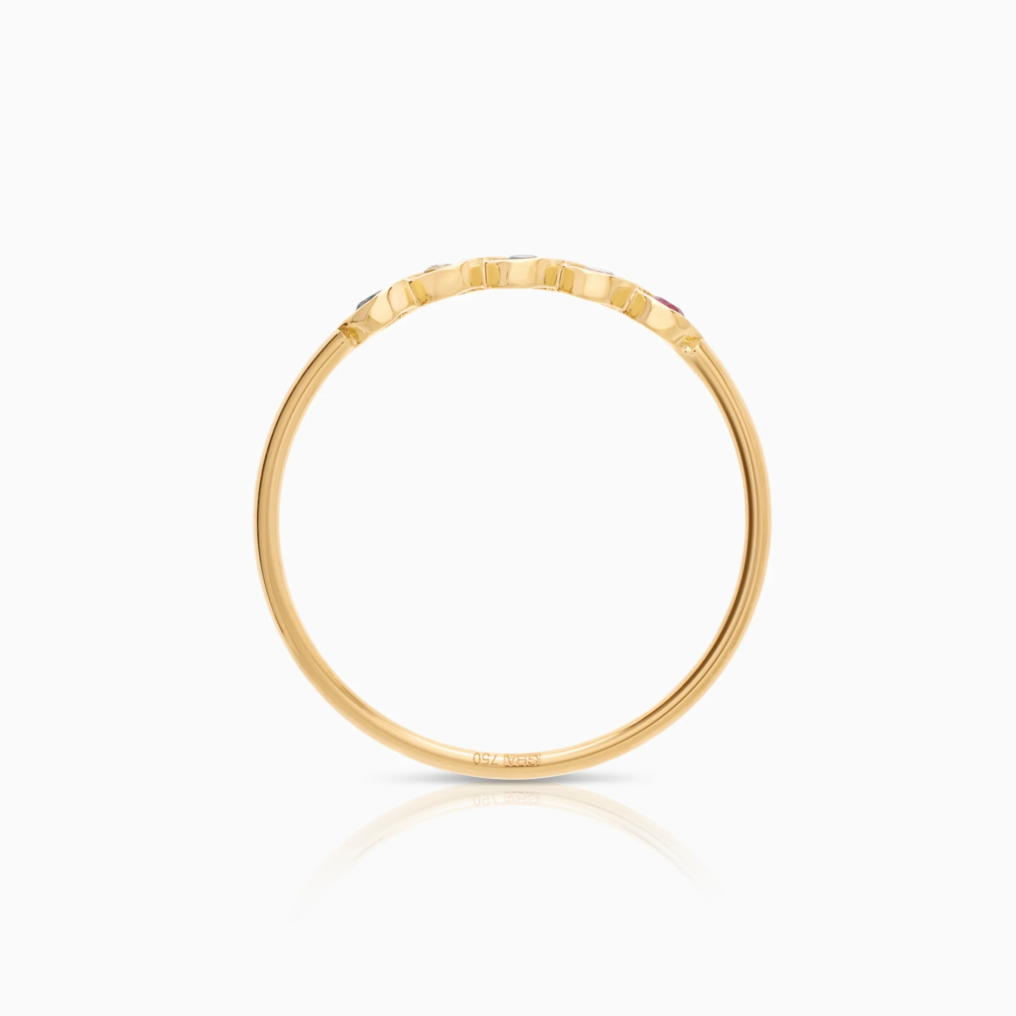 Gold ring cubic zirconia 0.60g 18K gold - Image 2