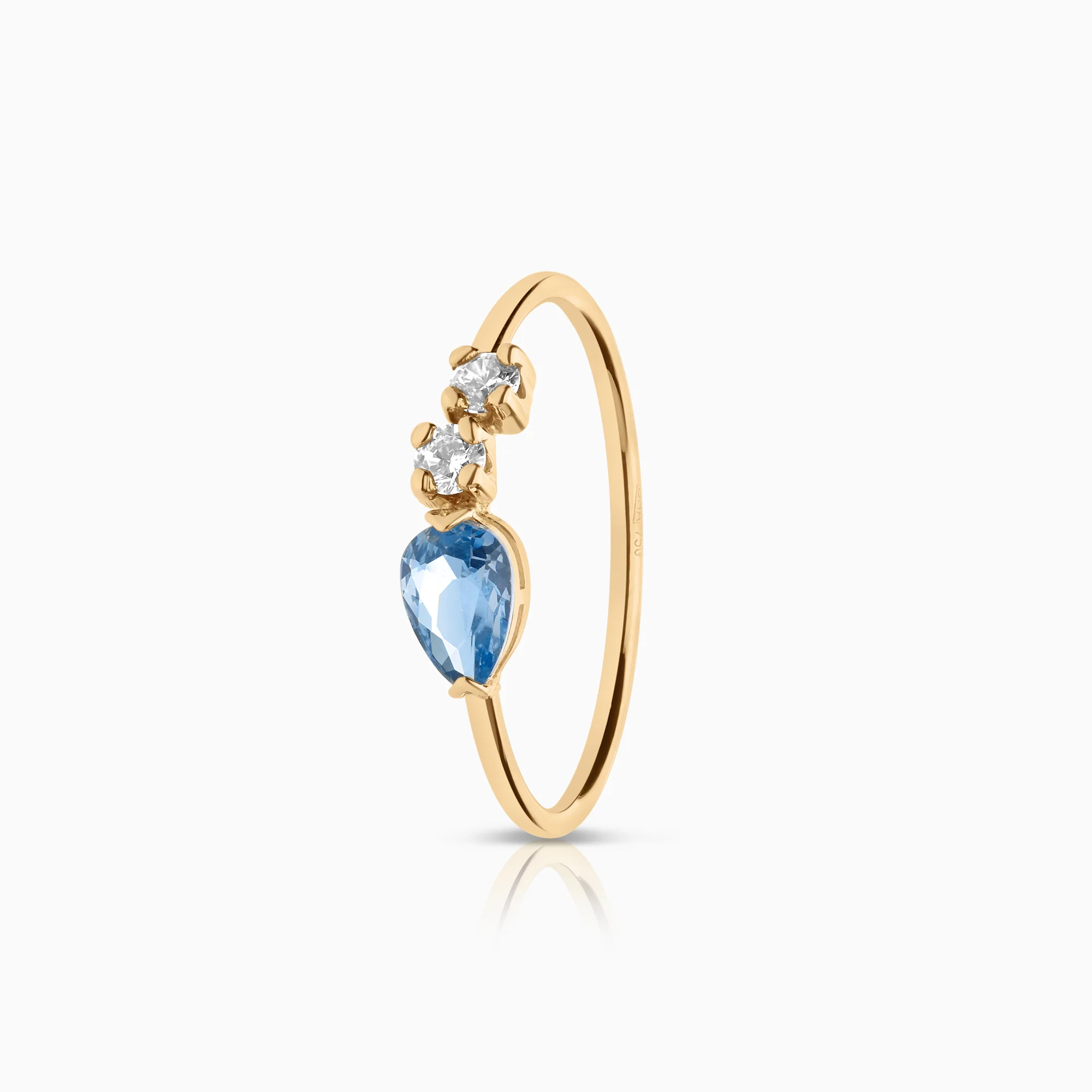 Gold ring cubic zirconia 0.71g 18K gold