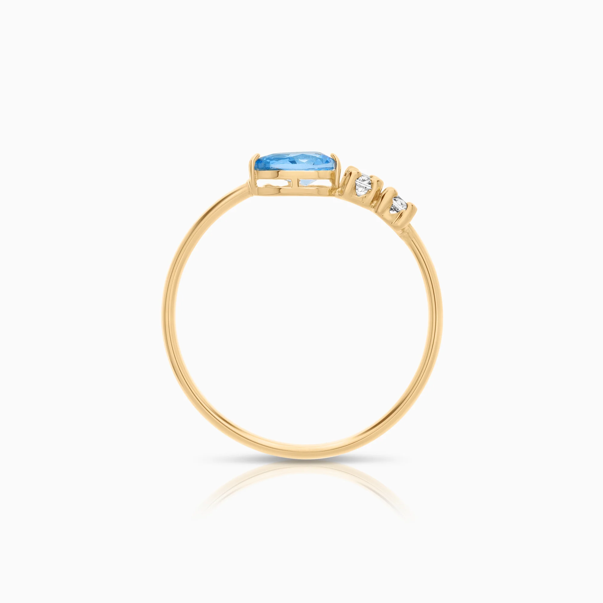 Gold ring cubic zirconia 0.71g 18K gold - Image 2