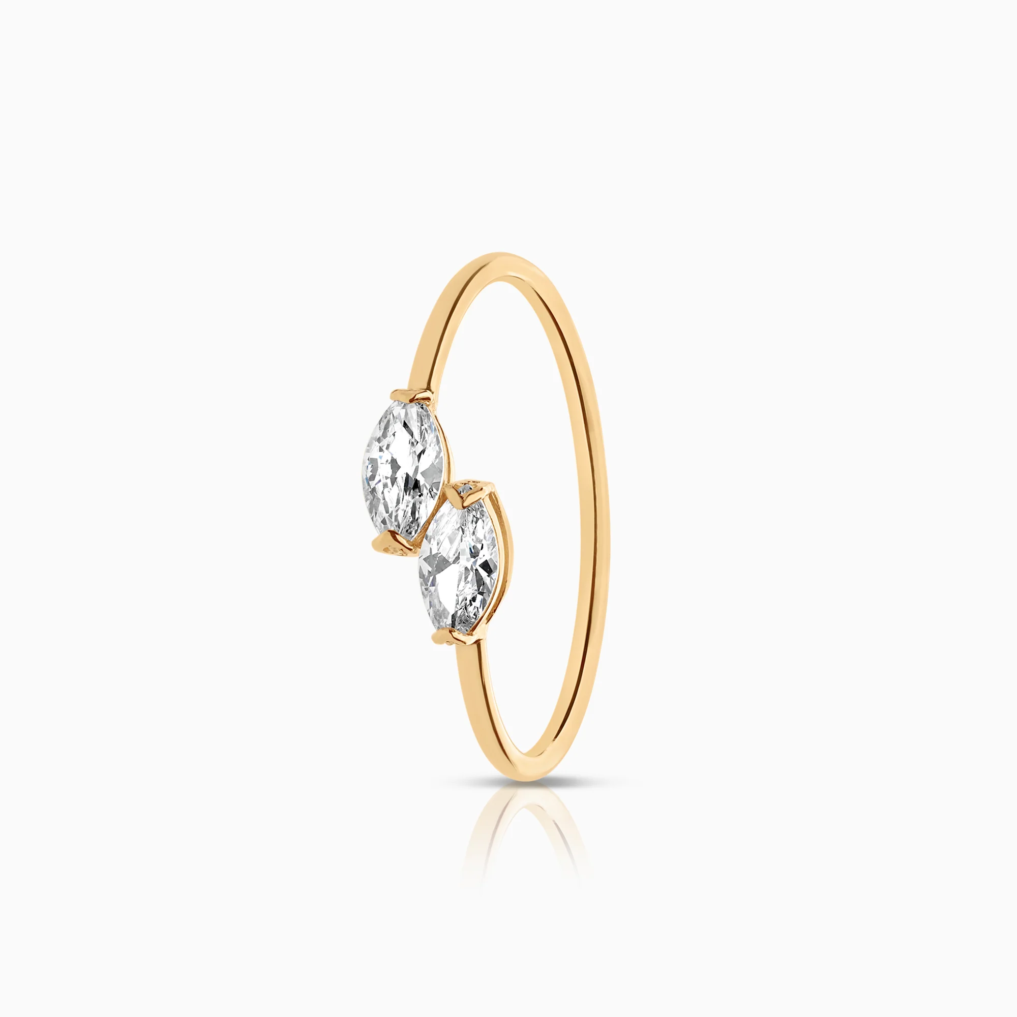 Gold ring cubic zirconia 0.72g 18K gold