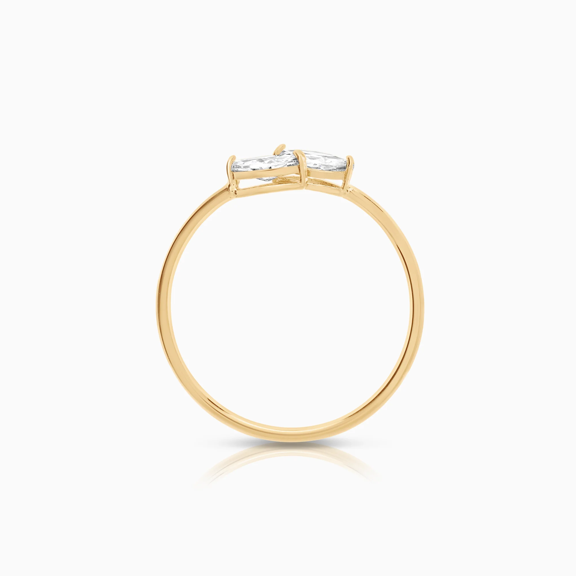 Gold ring cubic zirconia 0.72g 18K gold - Image 2