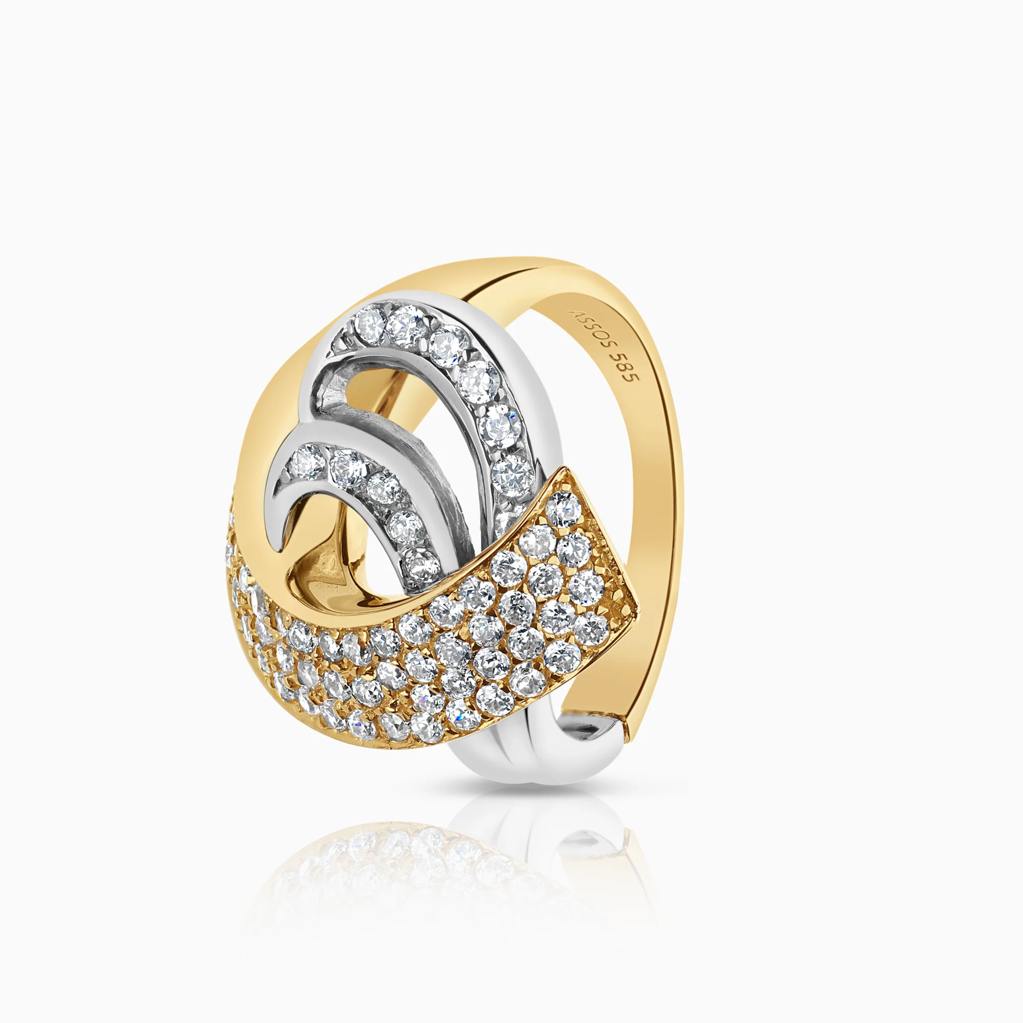 Gemstone ring cubic zirconia 14K gold
