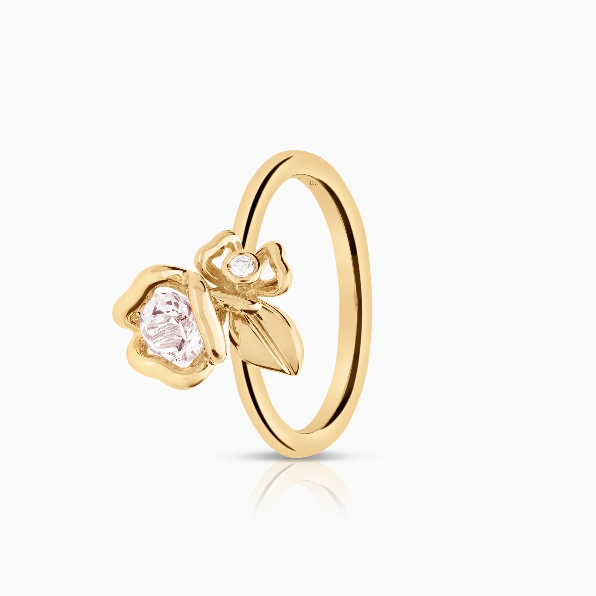 Jarl Sandin Blossom ring 0.02ct 18K gold