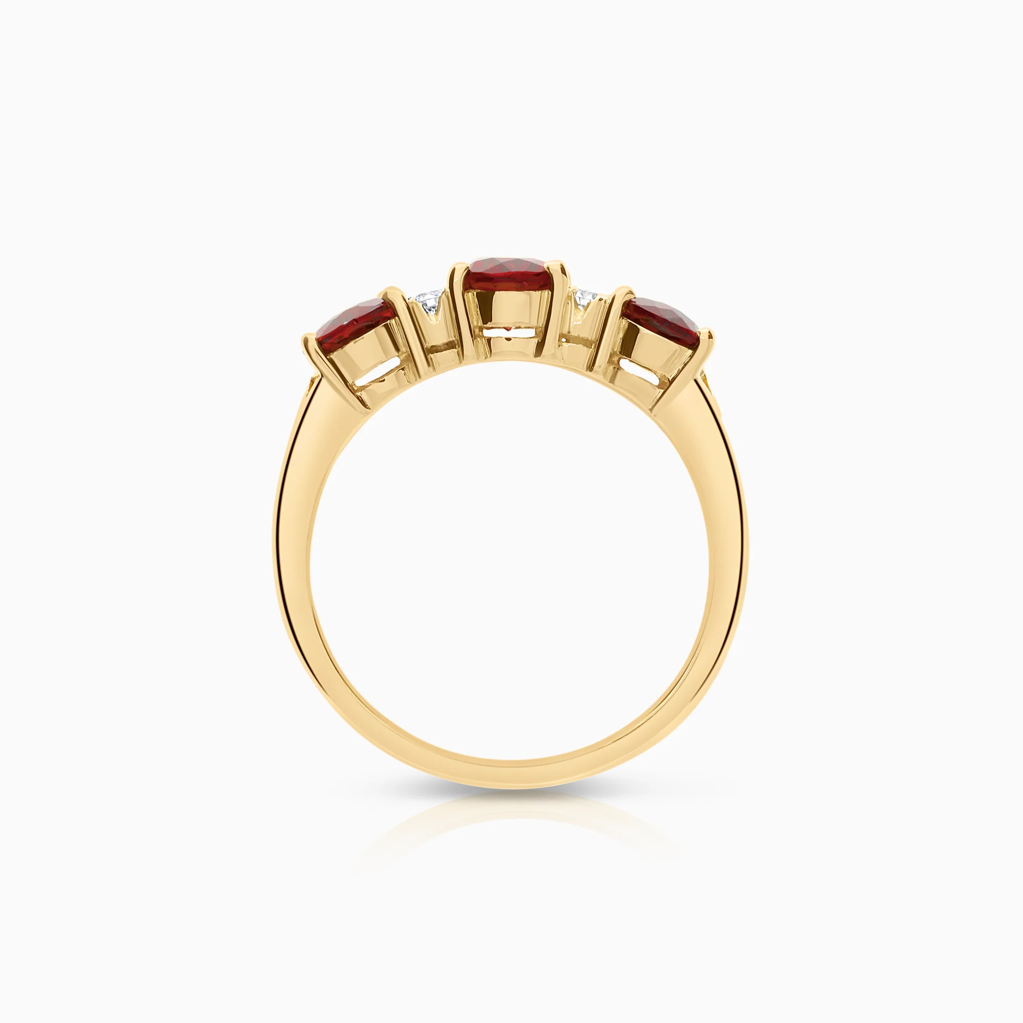 Gemstone ring garnets and diamonds 0.14ct 5.32g 18K gold - Image 2
