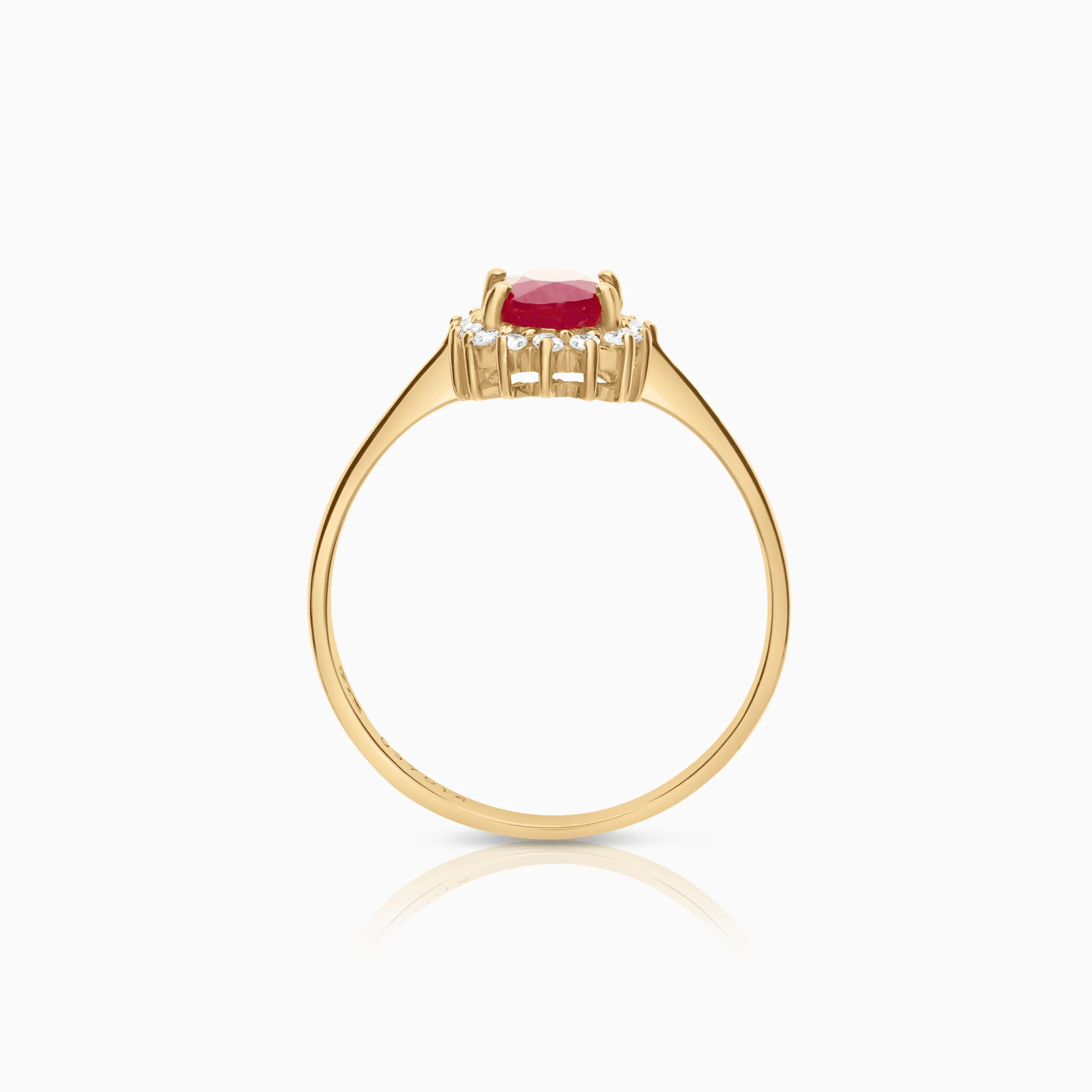 Gemstone ring with diamonds 1.00ct 18K gold - Image 2