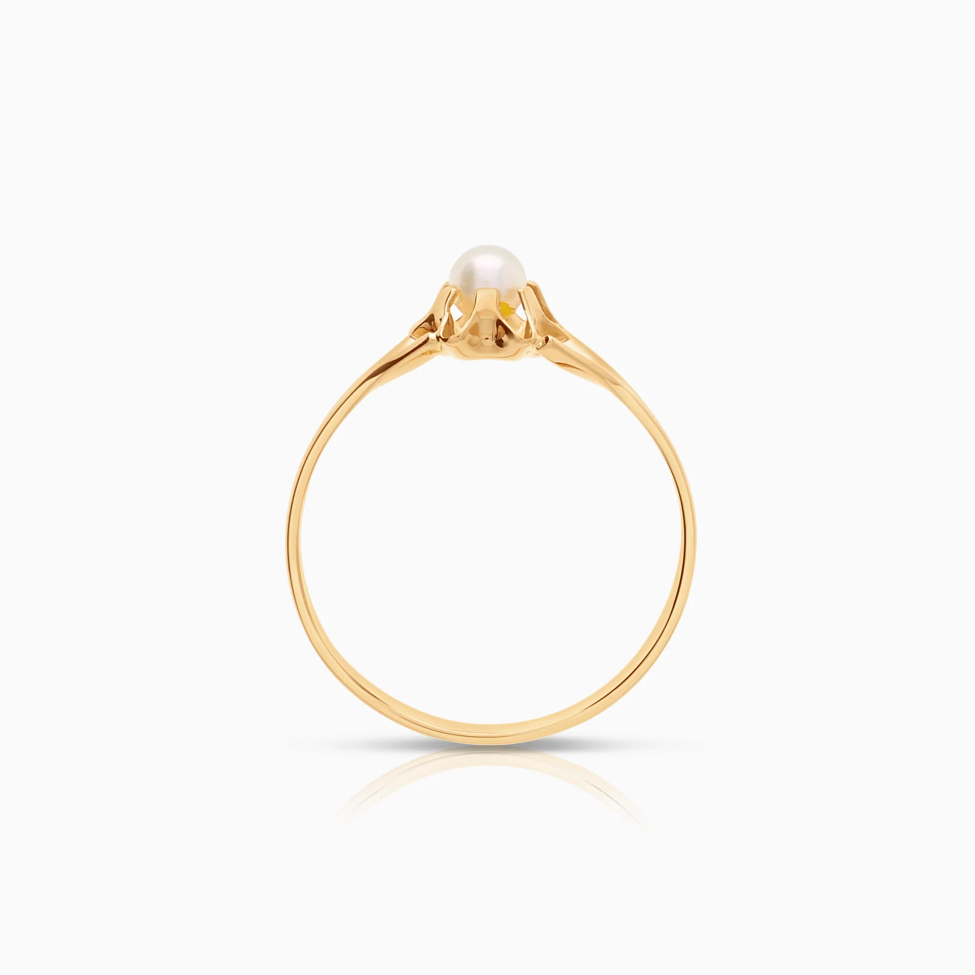 Gold ring with pearl 1.02g 18K gold - Image 2