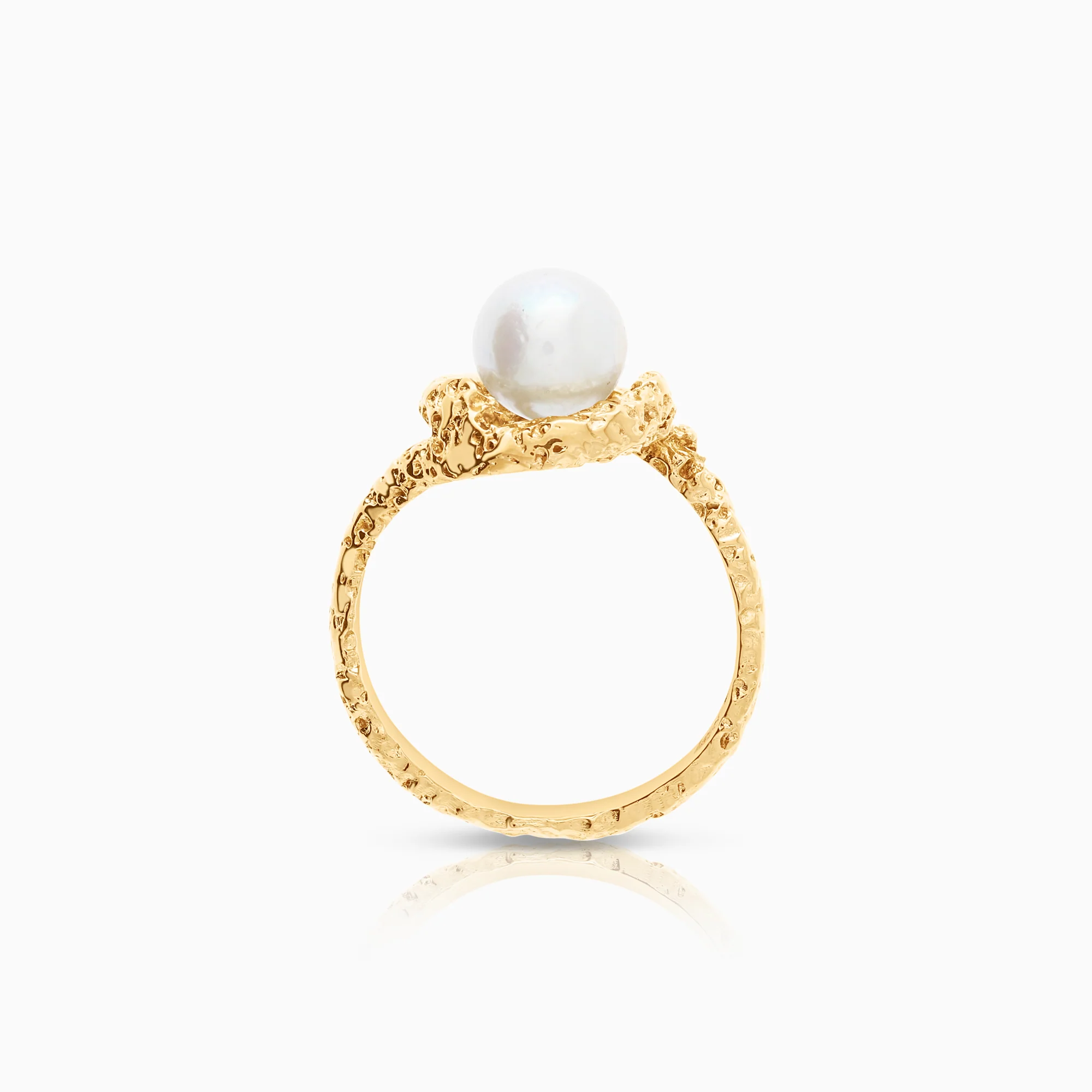 Gold ring with pearl 4.74g 18K gold - Image 2