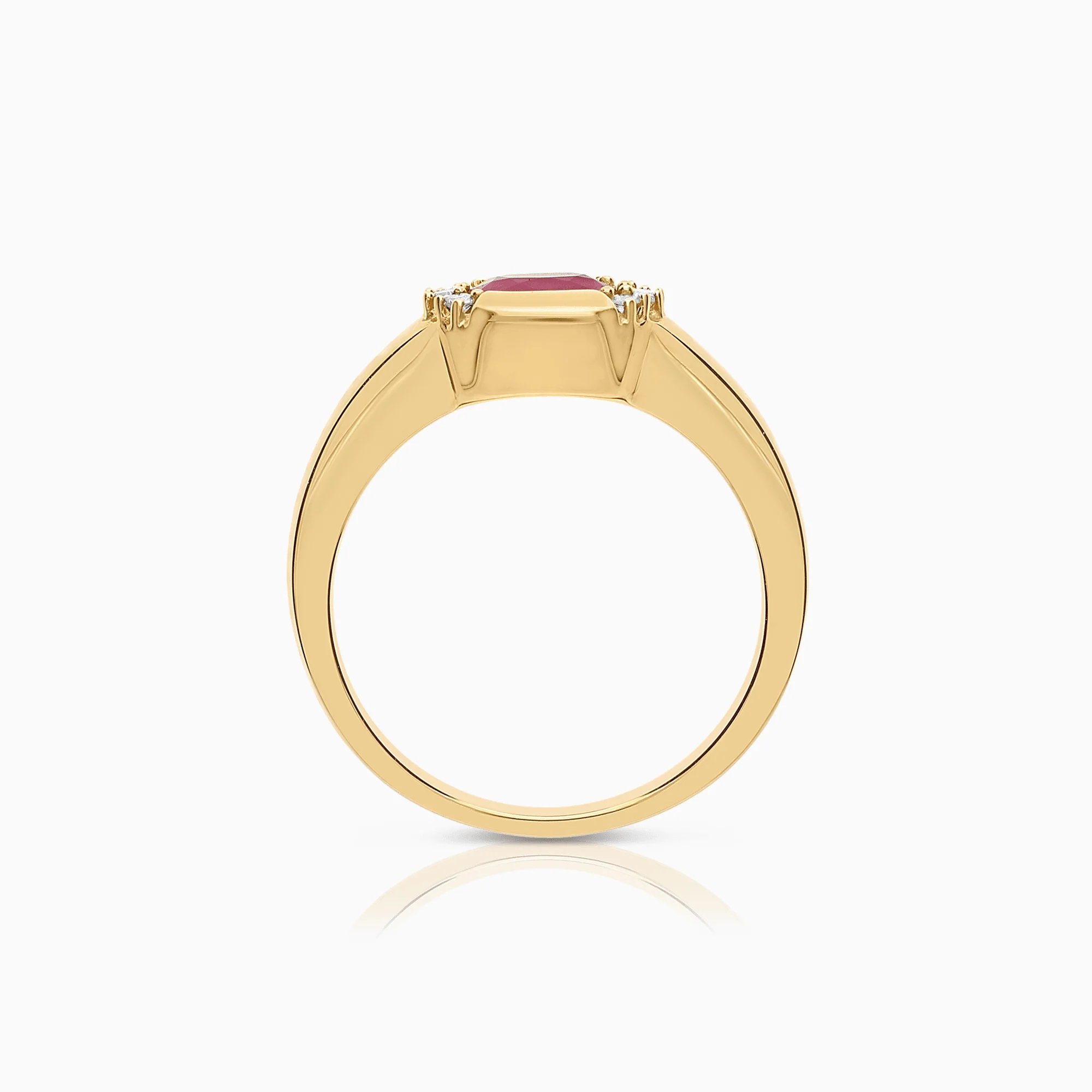 Gemstone ring ruby 0.50ct with diamonds 18K yellow gold - Image 2