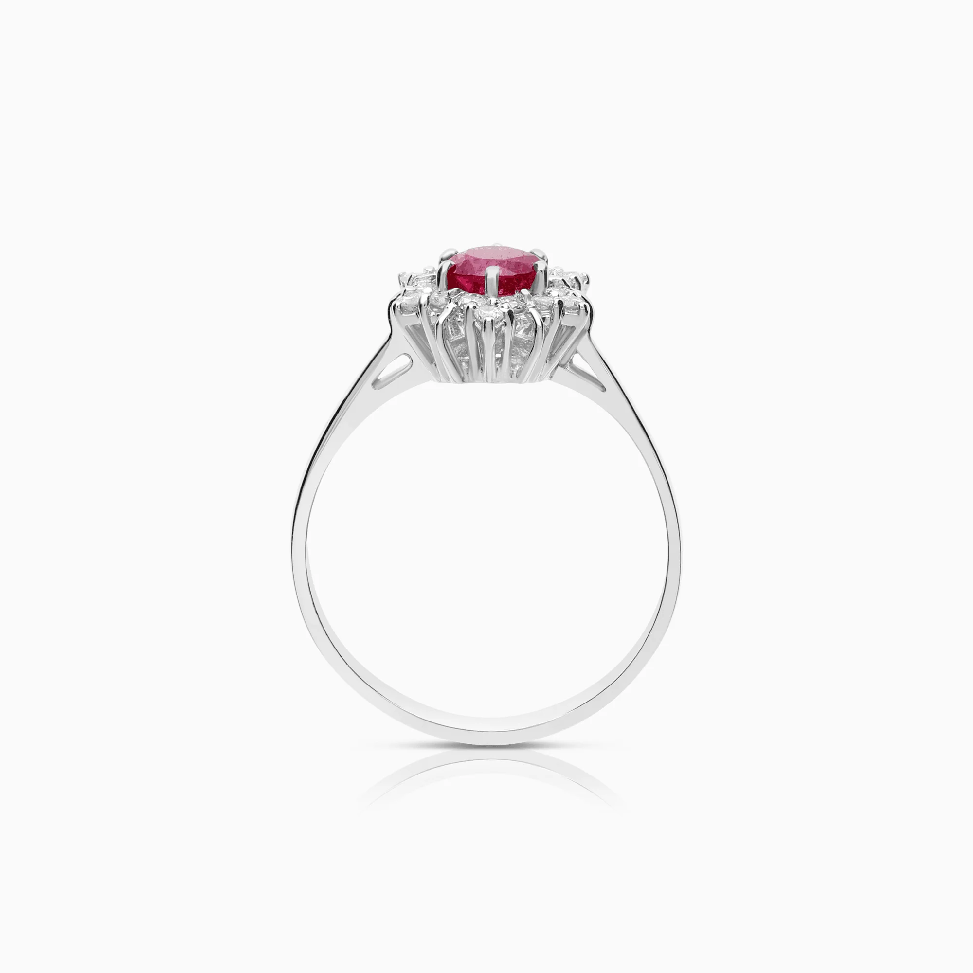 Ruby Gemstone Ring 0.60ct with Diamonds 18K White Gold - Image 2
