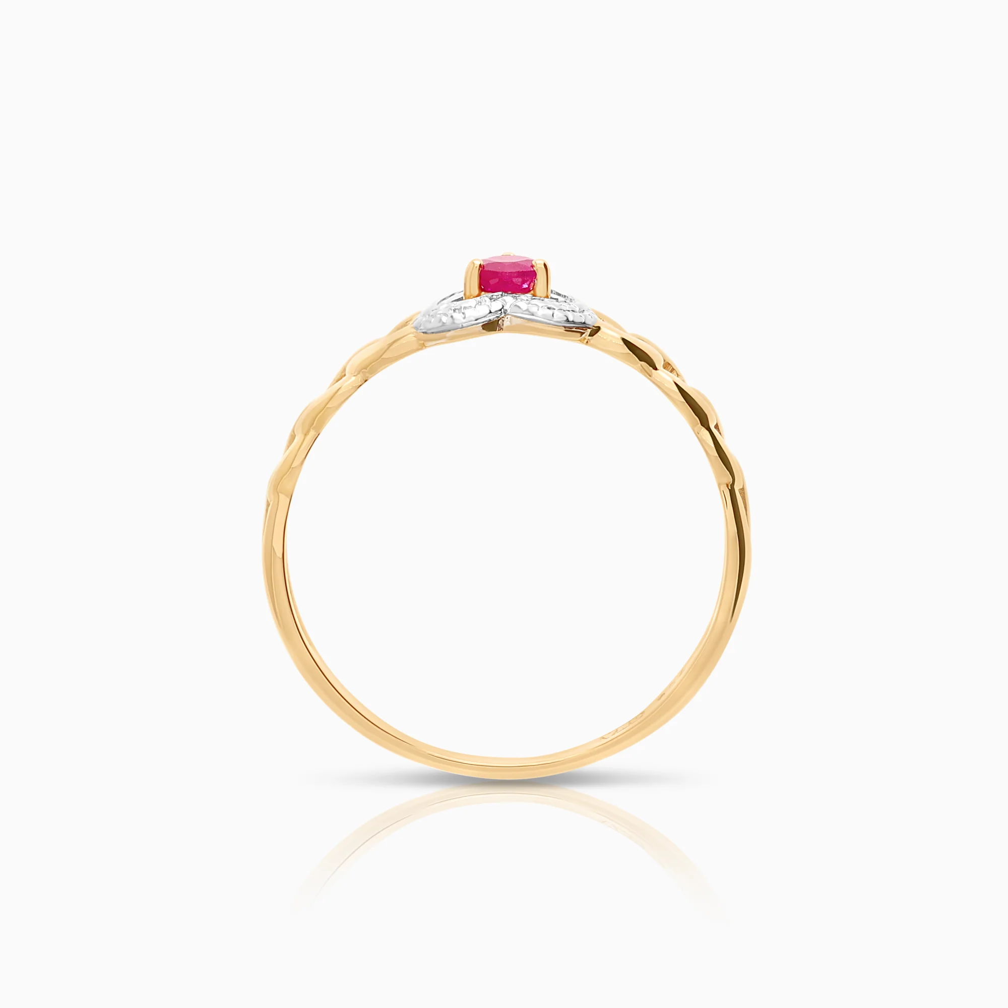 Ruby gemstone ring 1.48g 18K gold - Image 2