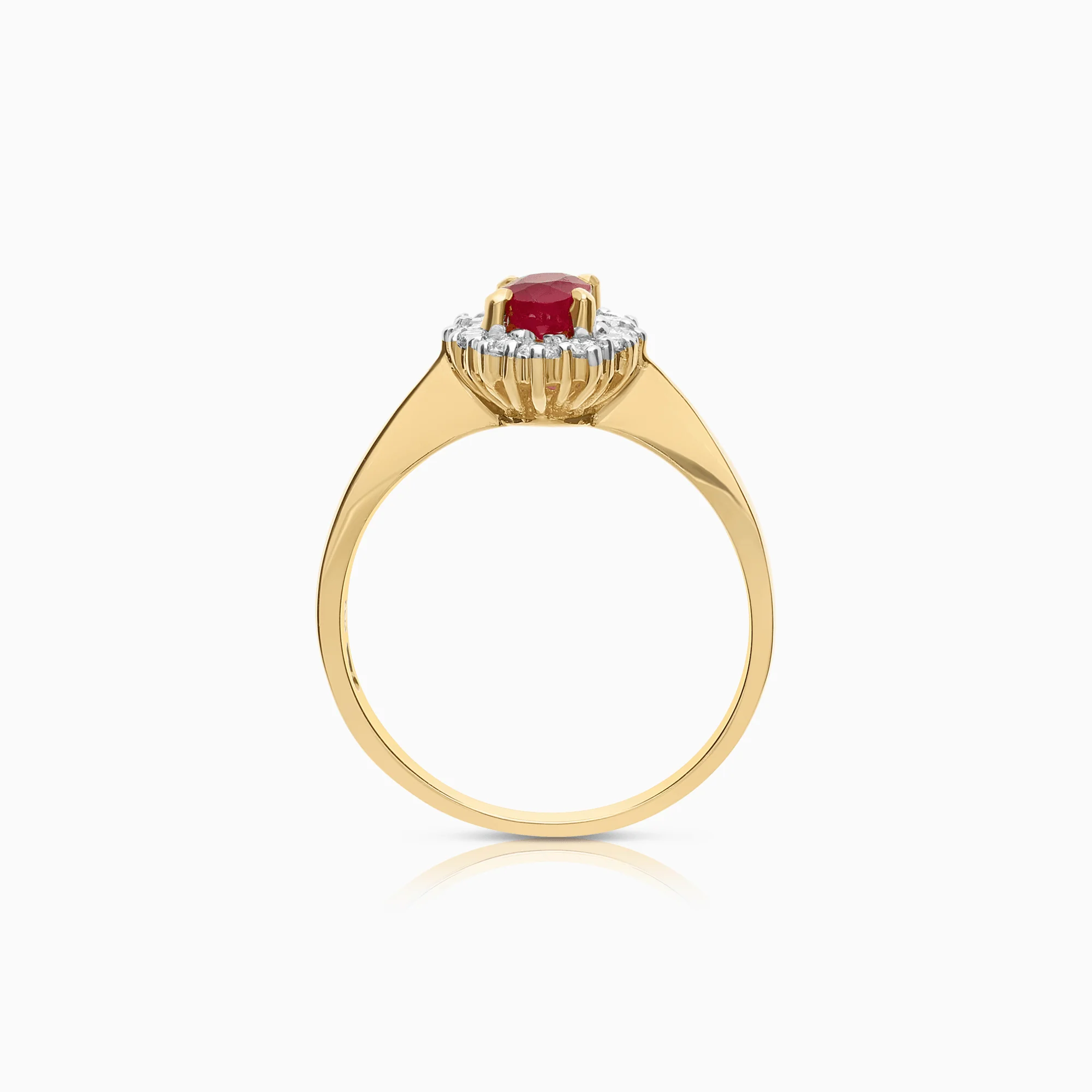 Gemstone ring ruby with diamonds 0.57ct 18K gold - Image 2