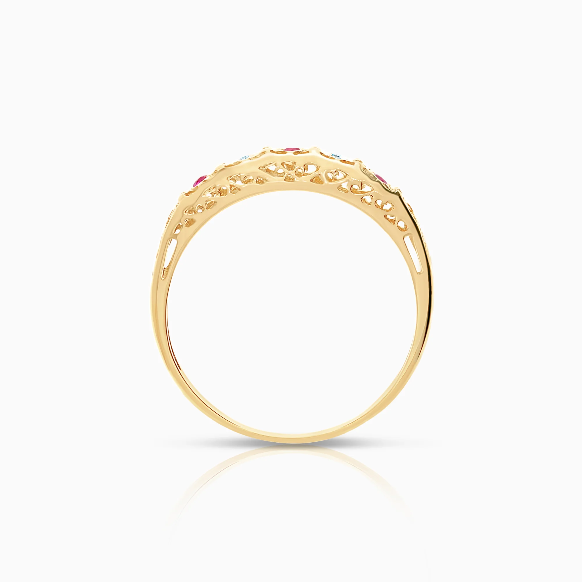 Gemstone ring rubies 1.42g 18K gold - Image 2