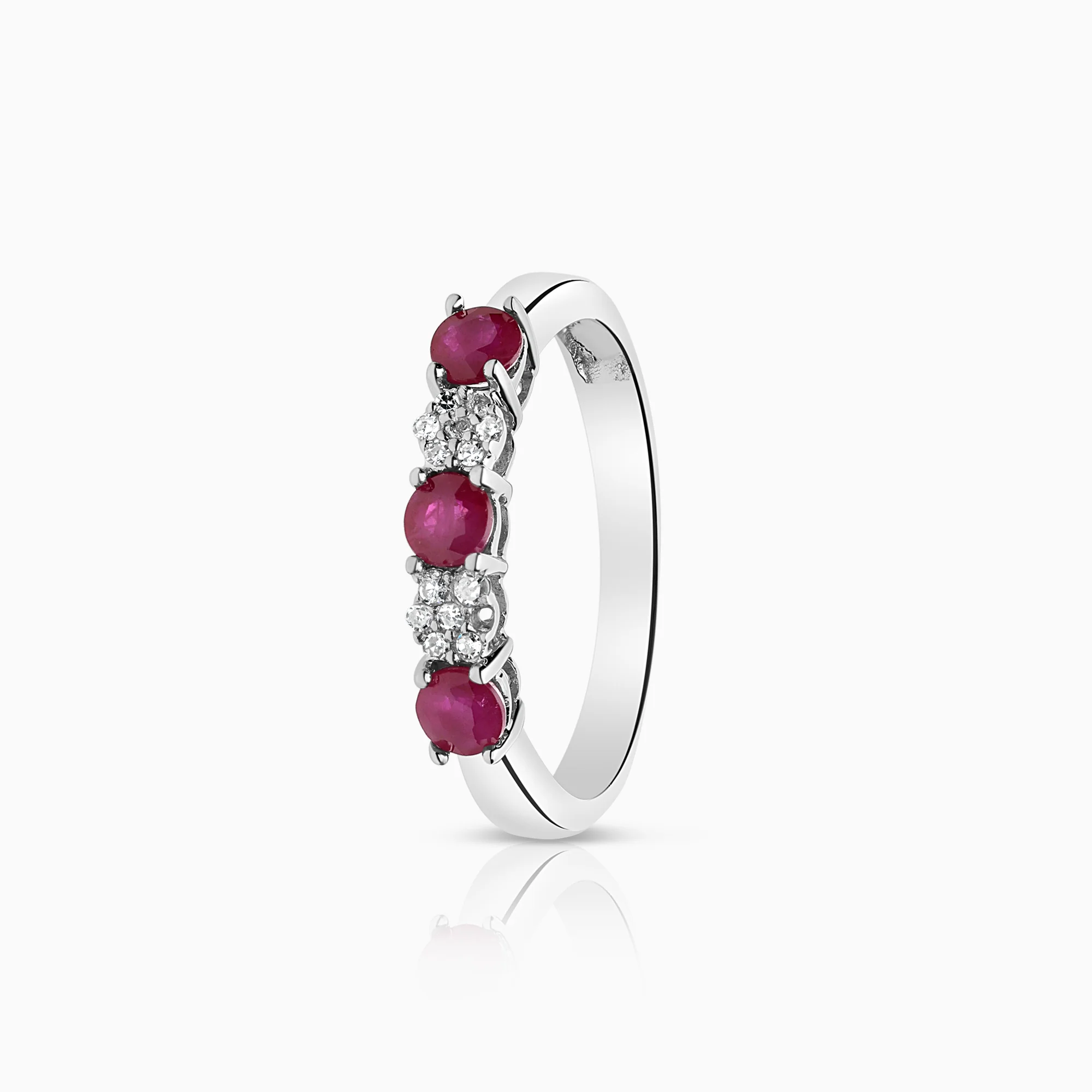 Gemstone ring rubies 1.74g 18K white gold