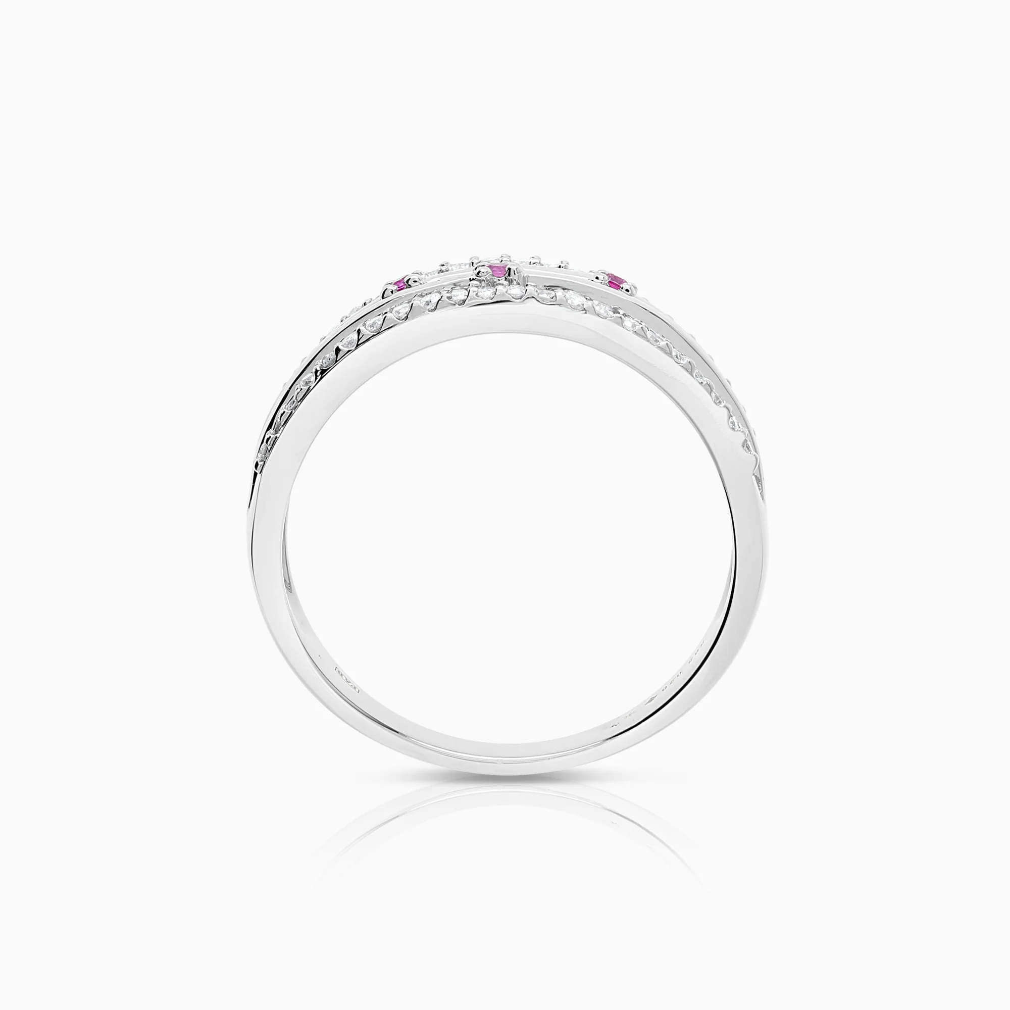 Gemstone ring rubies 3.75g 14K white gold - Image 2