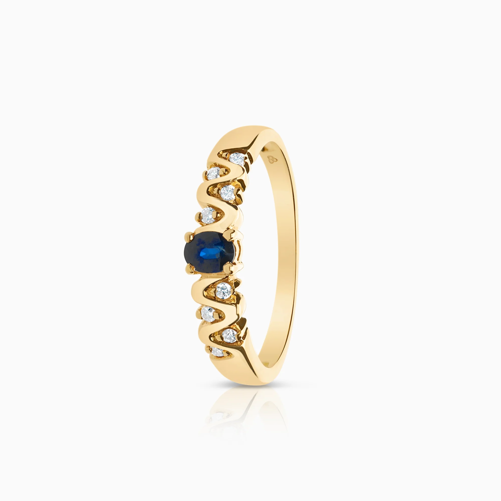 Gemstone ring sapphire 2.26g 18K gold