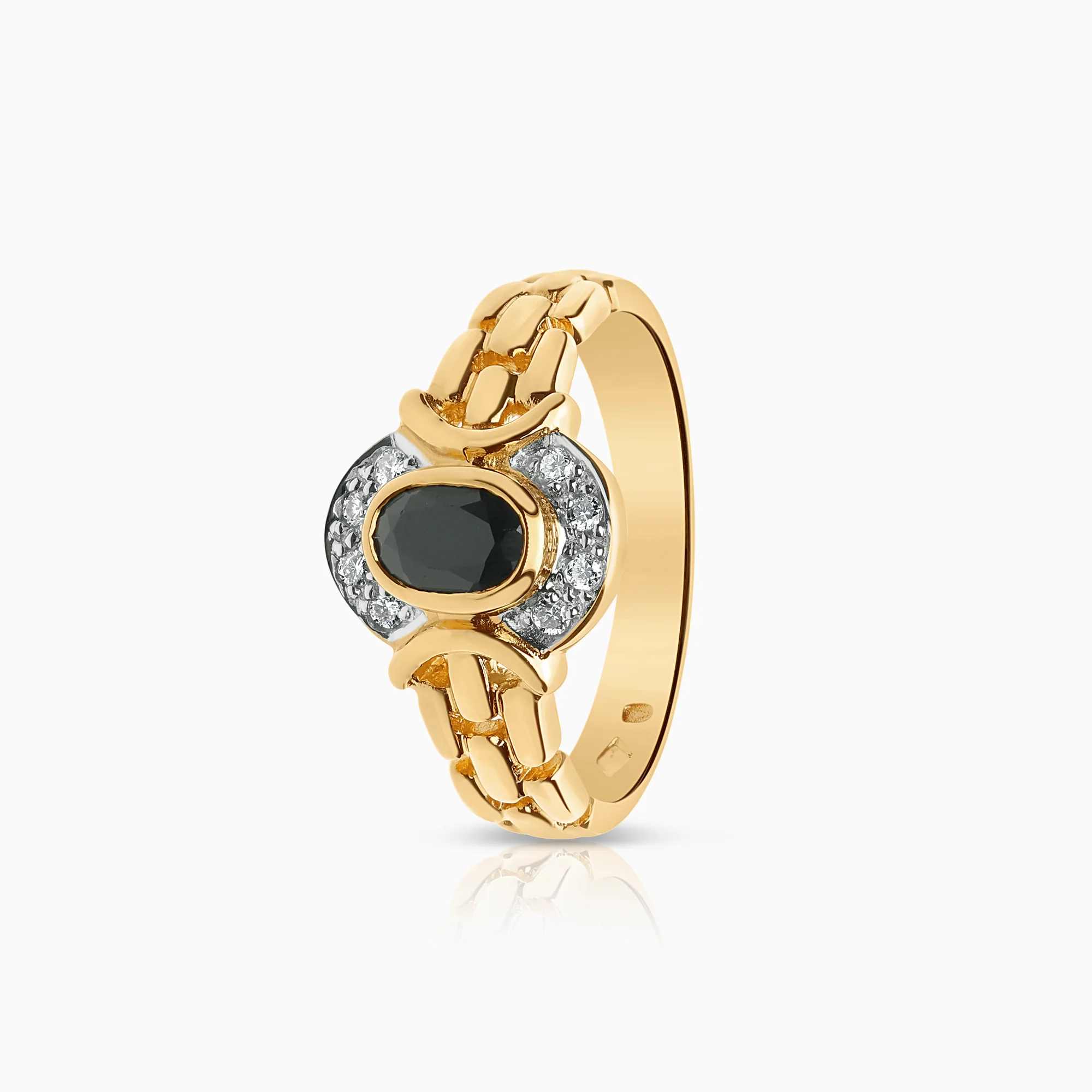 Gemstone ring sapphire 5.00g 18K gold