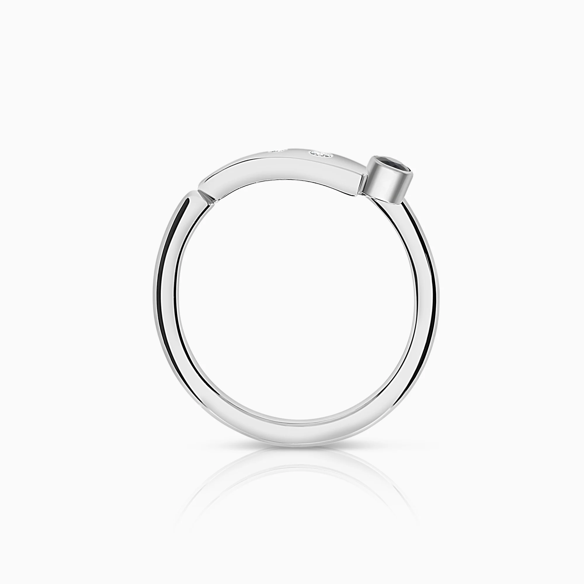 Sapphire gemstone ring with diamonds 0.03ct 18K white gold - Image 2