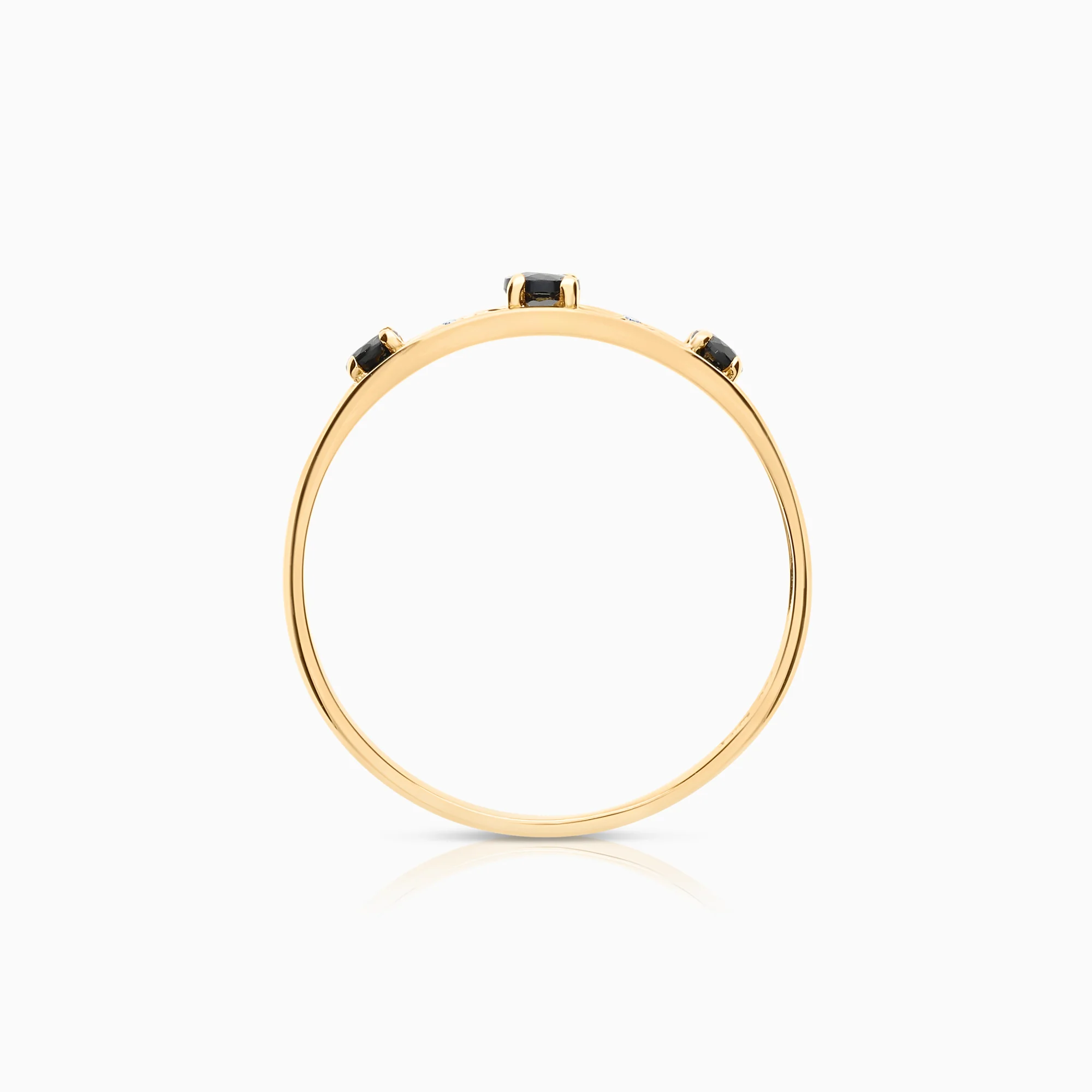 Gemstone ring with sapphires 1.52g 18K gold - Image 2