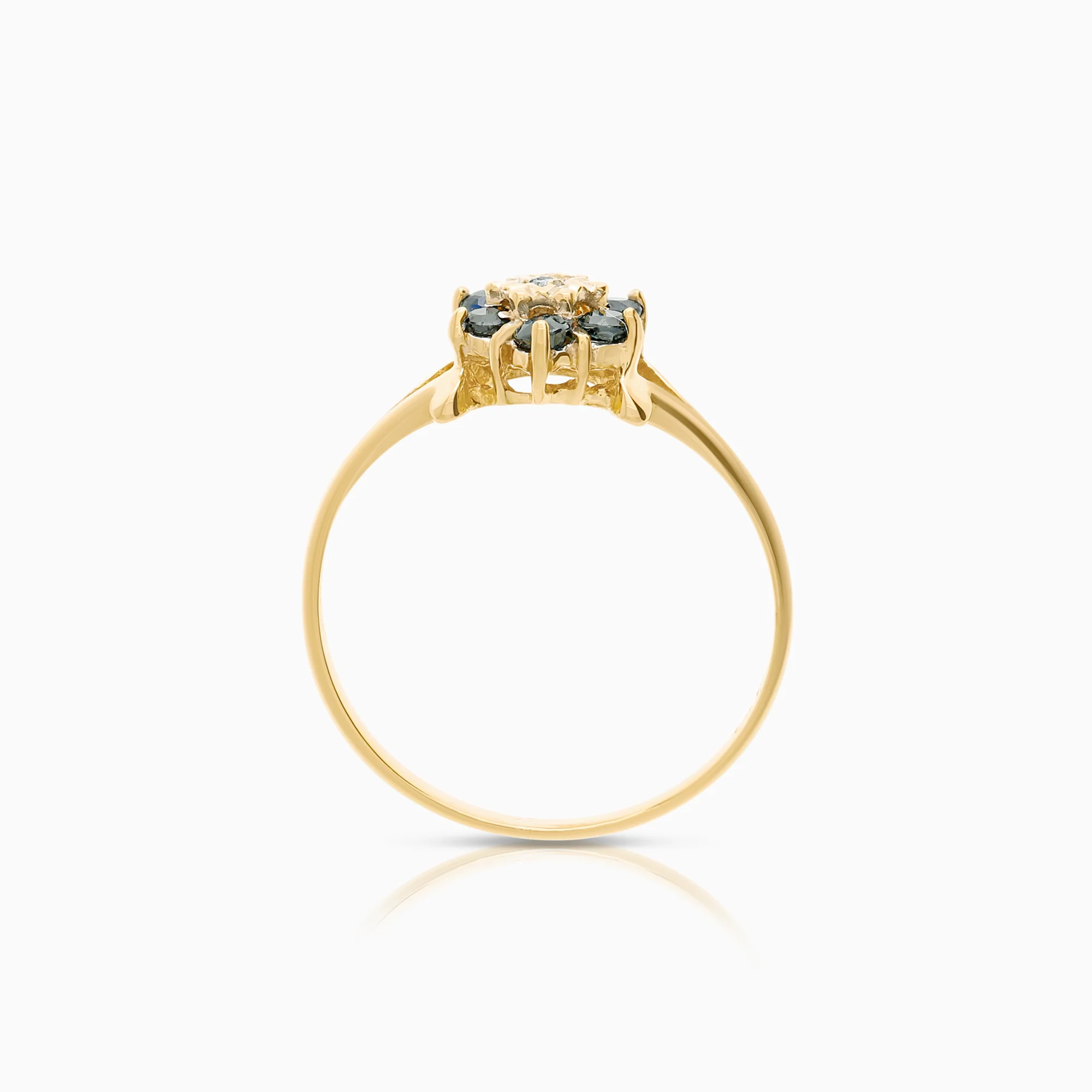 Gemstone ring sapphires 1.56g 18K gold - Image 2