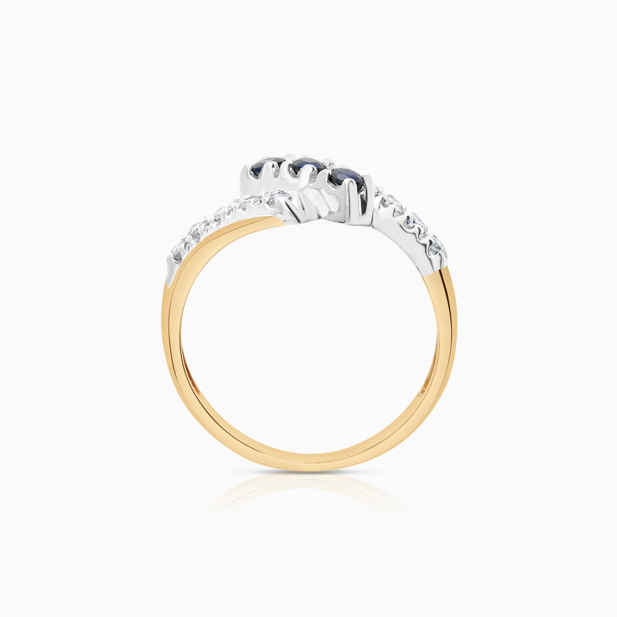 Gemstone ring sapphires 3.41g 18K gold - Image 2