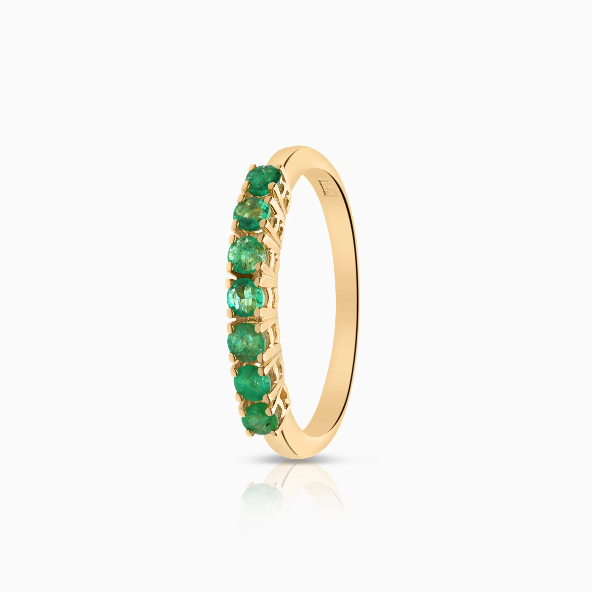 Gemstone ring emeralds 2.56g 18K gold