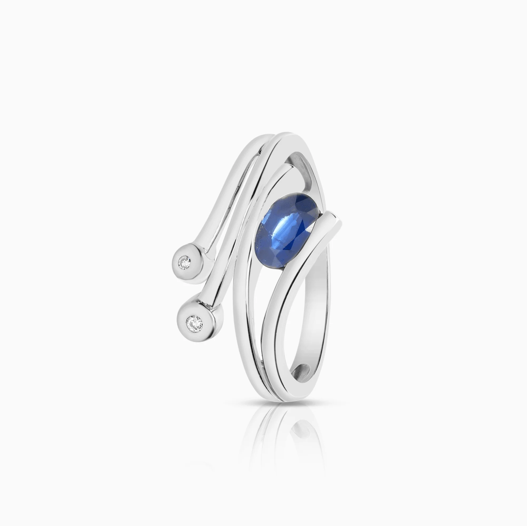 Gemstone ring 0.40ct 18K white gold