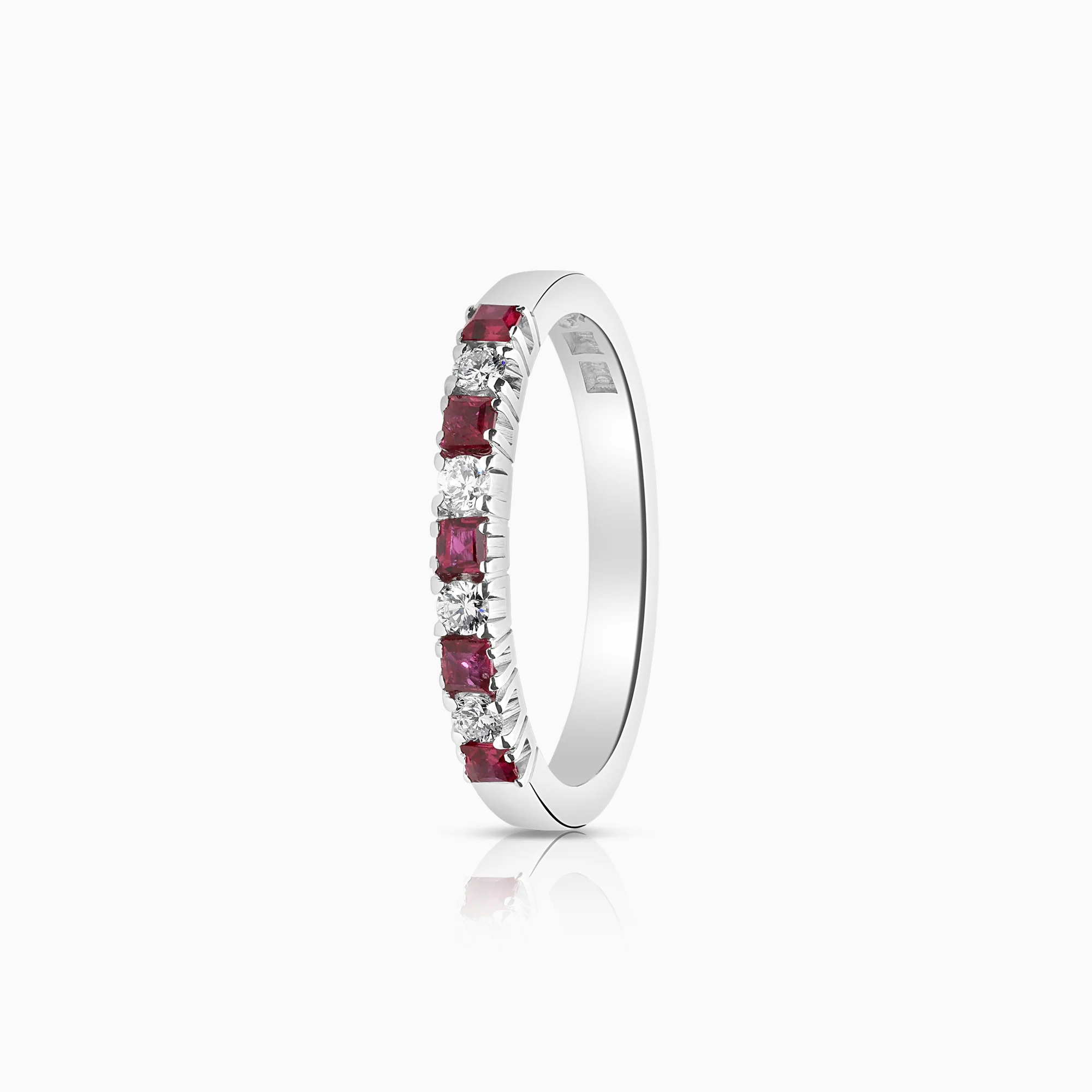 Eternity Ring with rubies 0.12ct 18K white gold