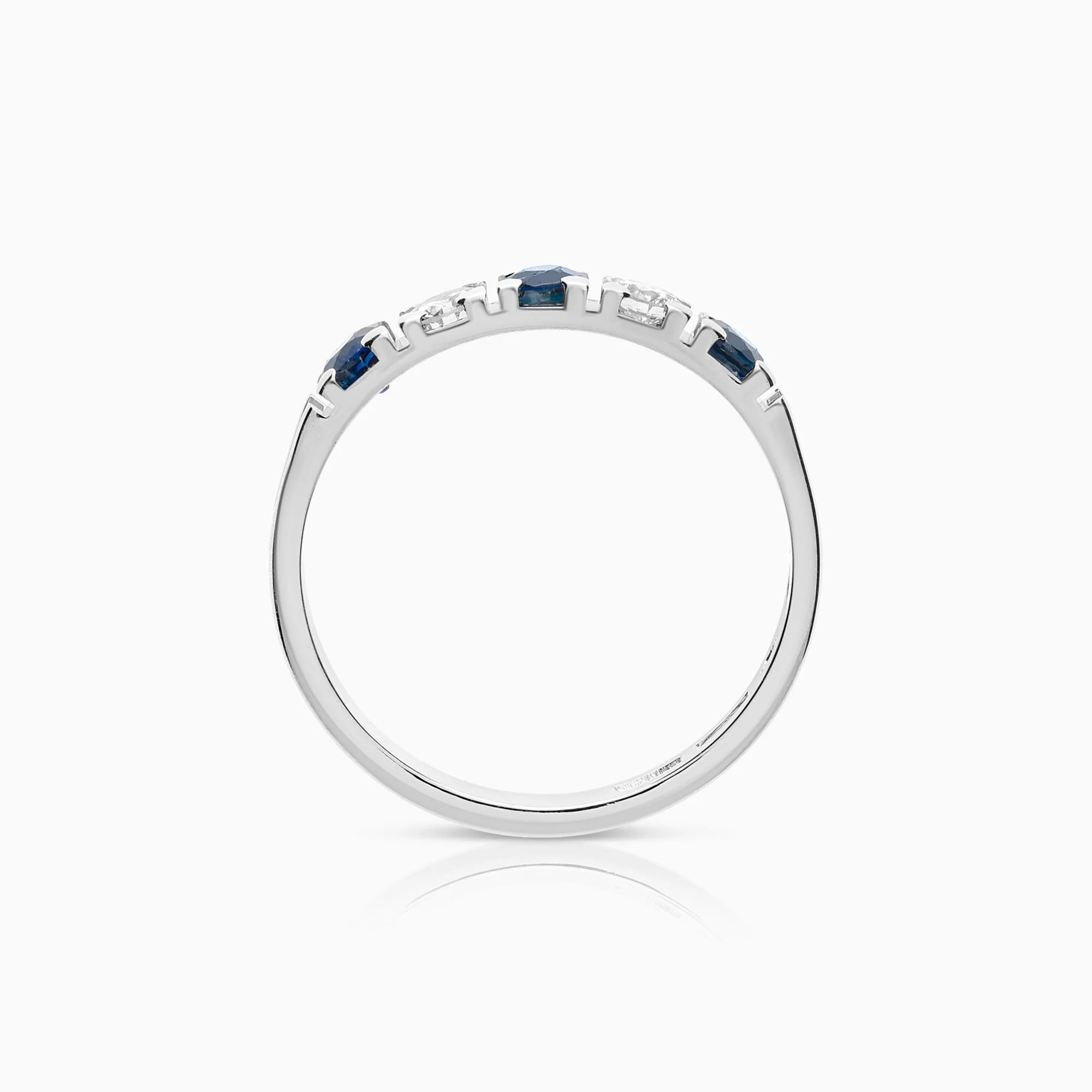 Eternity Ring with diamonds and sapphires 0.16ct 18K white gold - Image 2