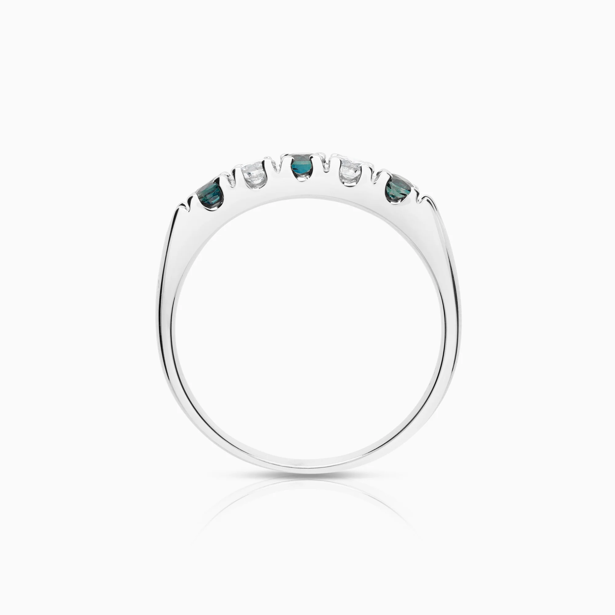 Eternity Ring with diamonds and sapphires 0.20ct 18K white gold - Image 2