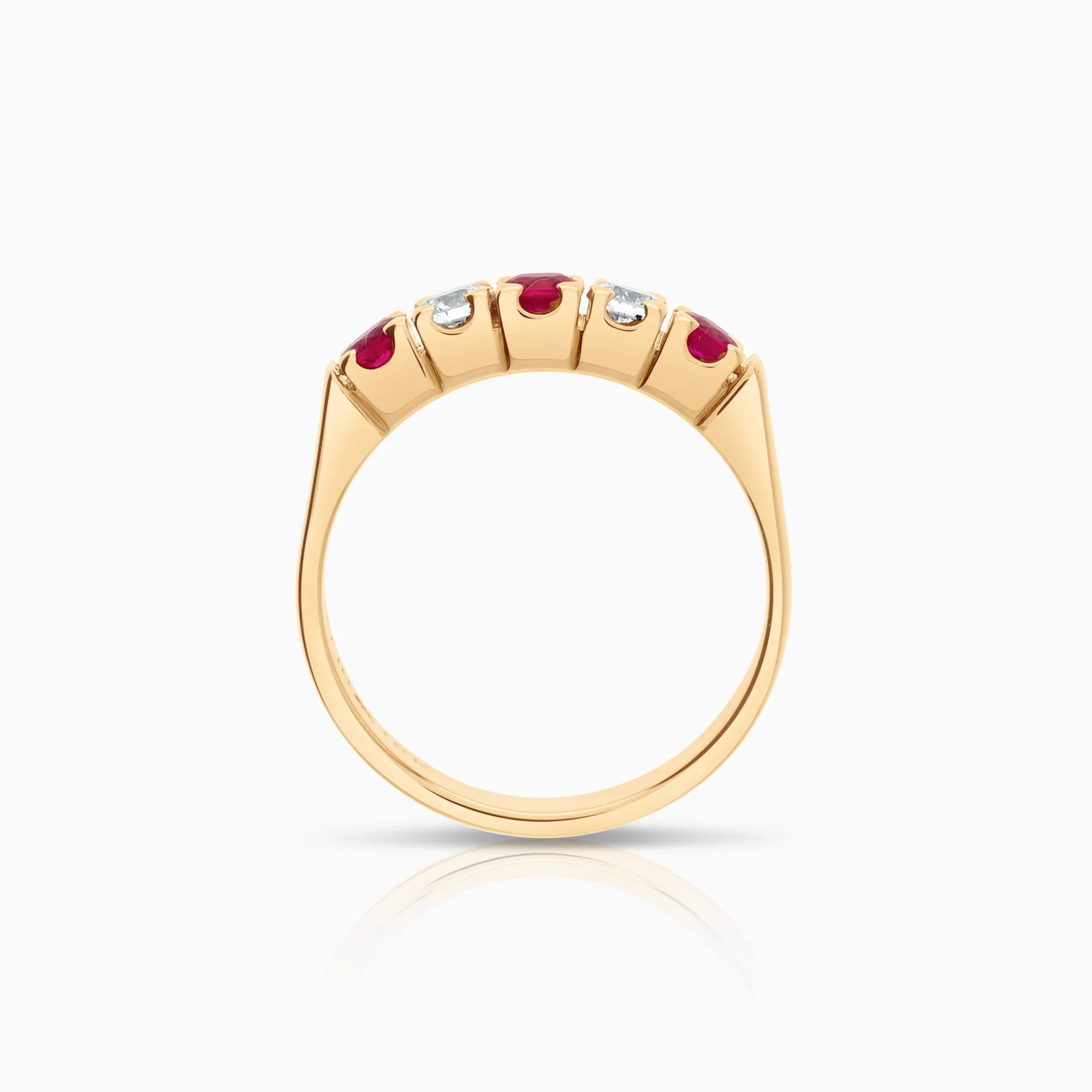 Eternity Ring diamonds and rubies 0.20ct 18K gold - Image 2