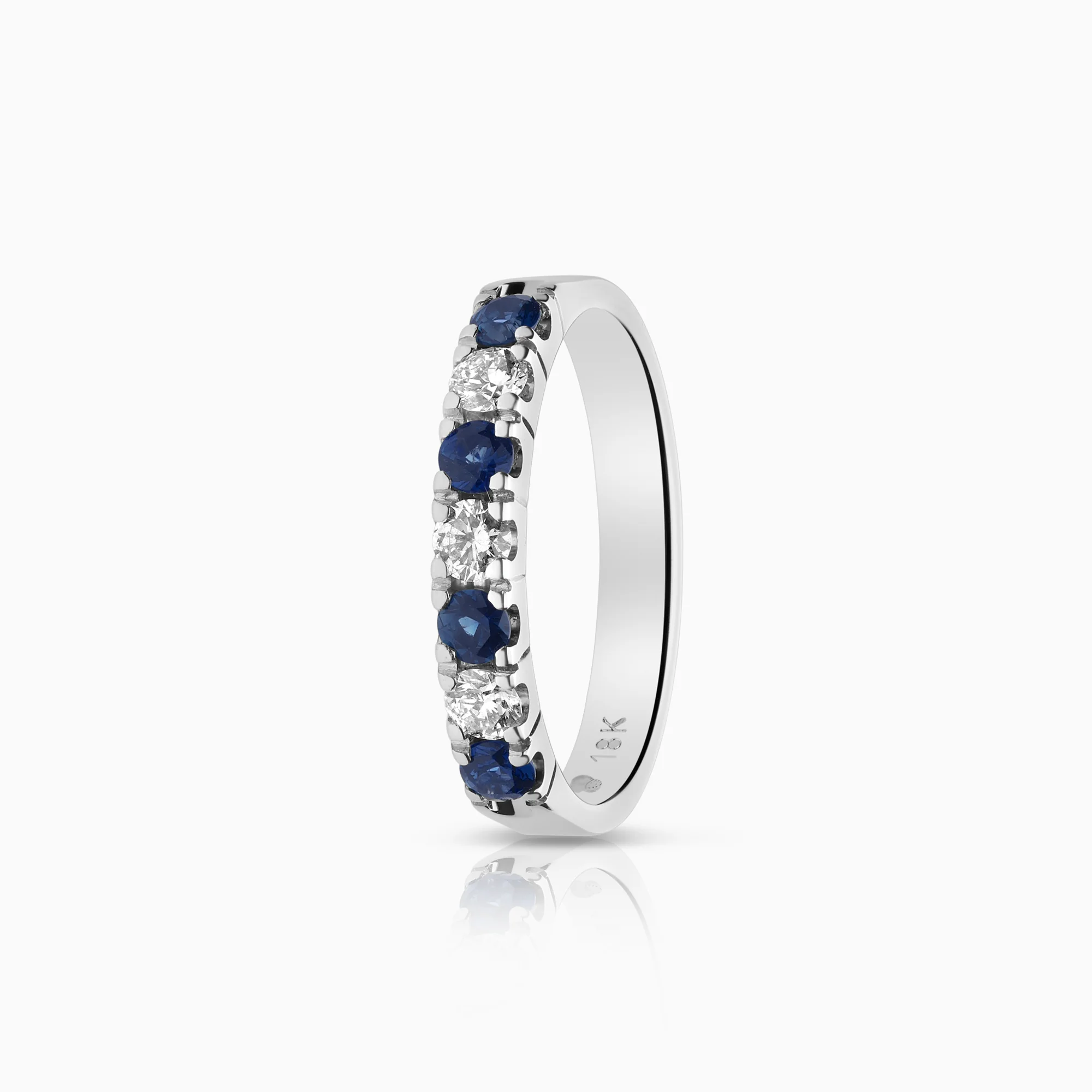 Eternity Ring diamonds and sapphires 0.21ct 18K white gold