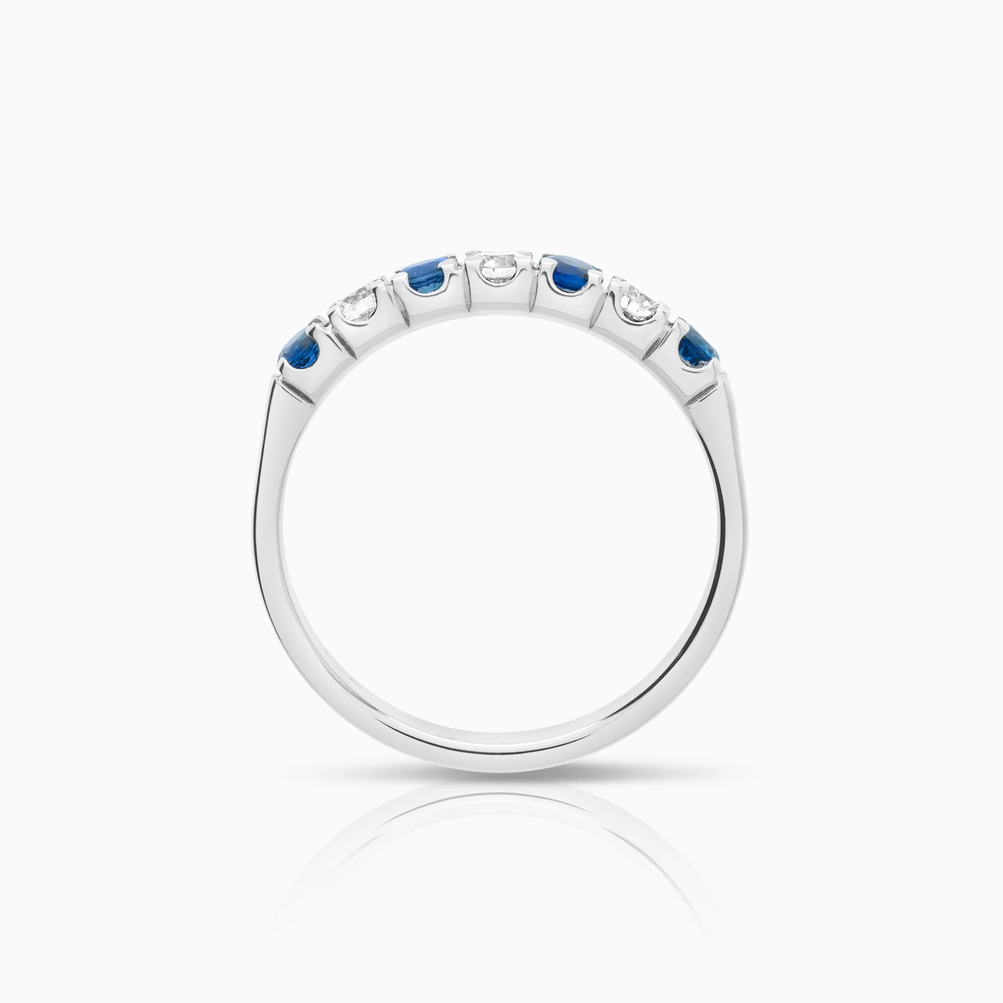 Eternity Ring diamonds and sapphires 0.21ct 18K white gold - Image 2