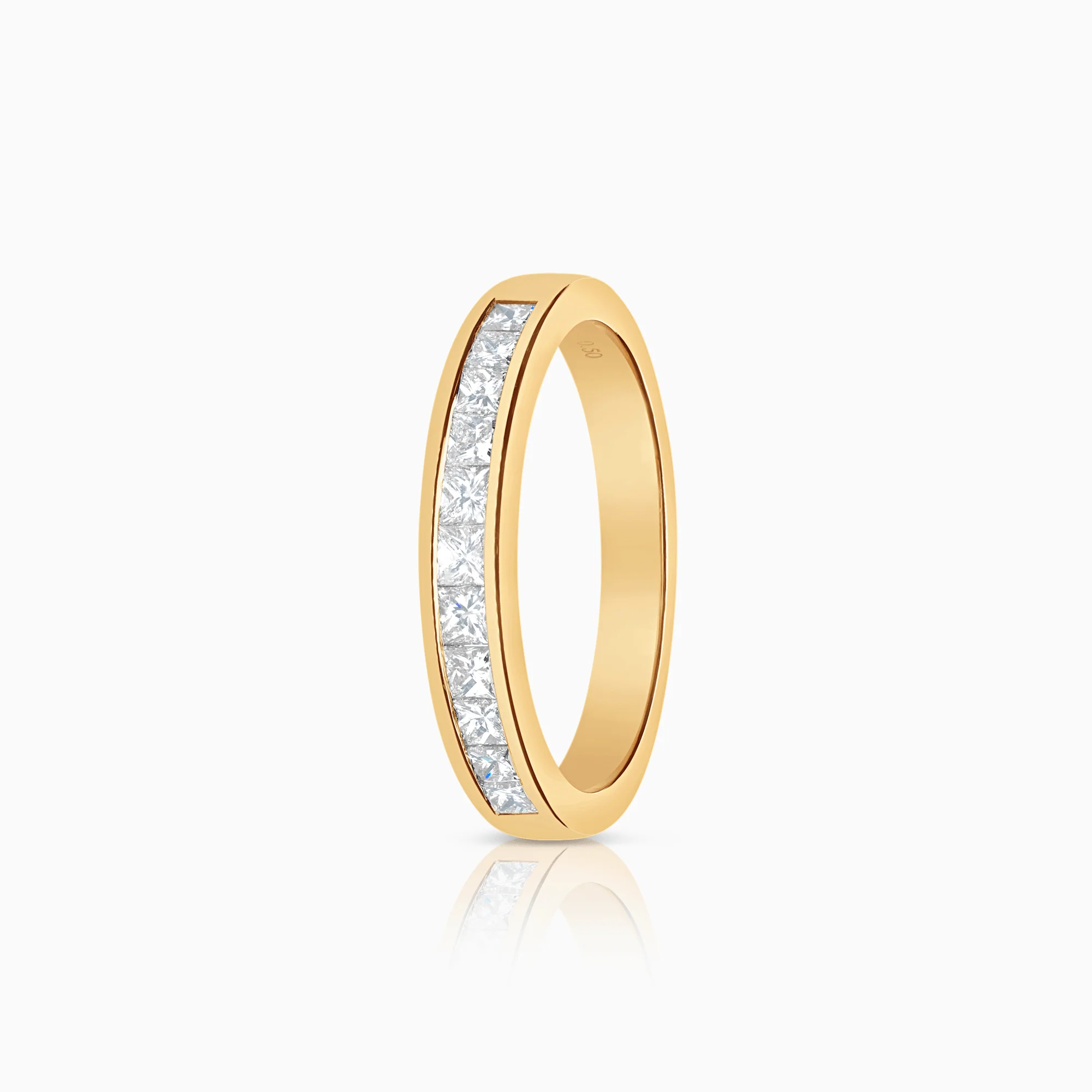 Eternity Ring princess 0.50ct 18K yellow gold