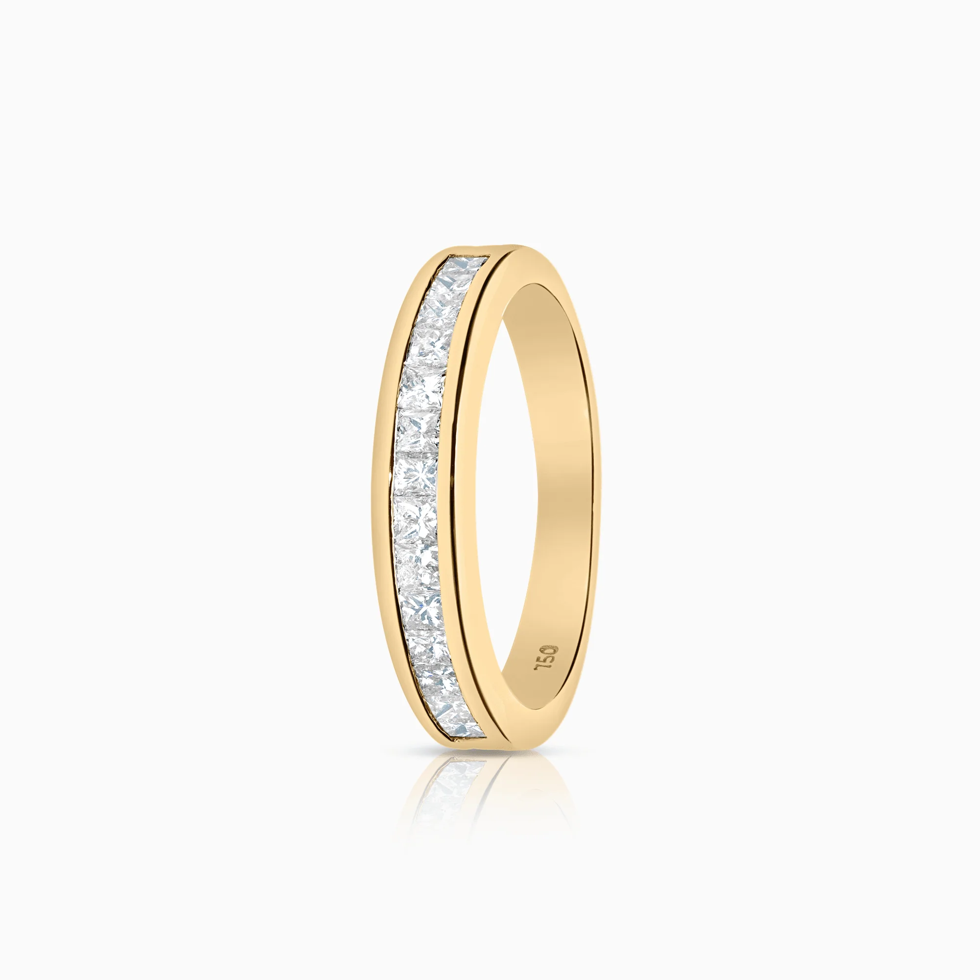 Eternity ring princess 0.70ct 18K yellow gold