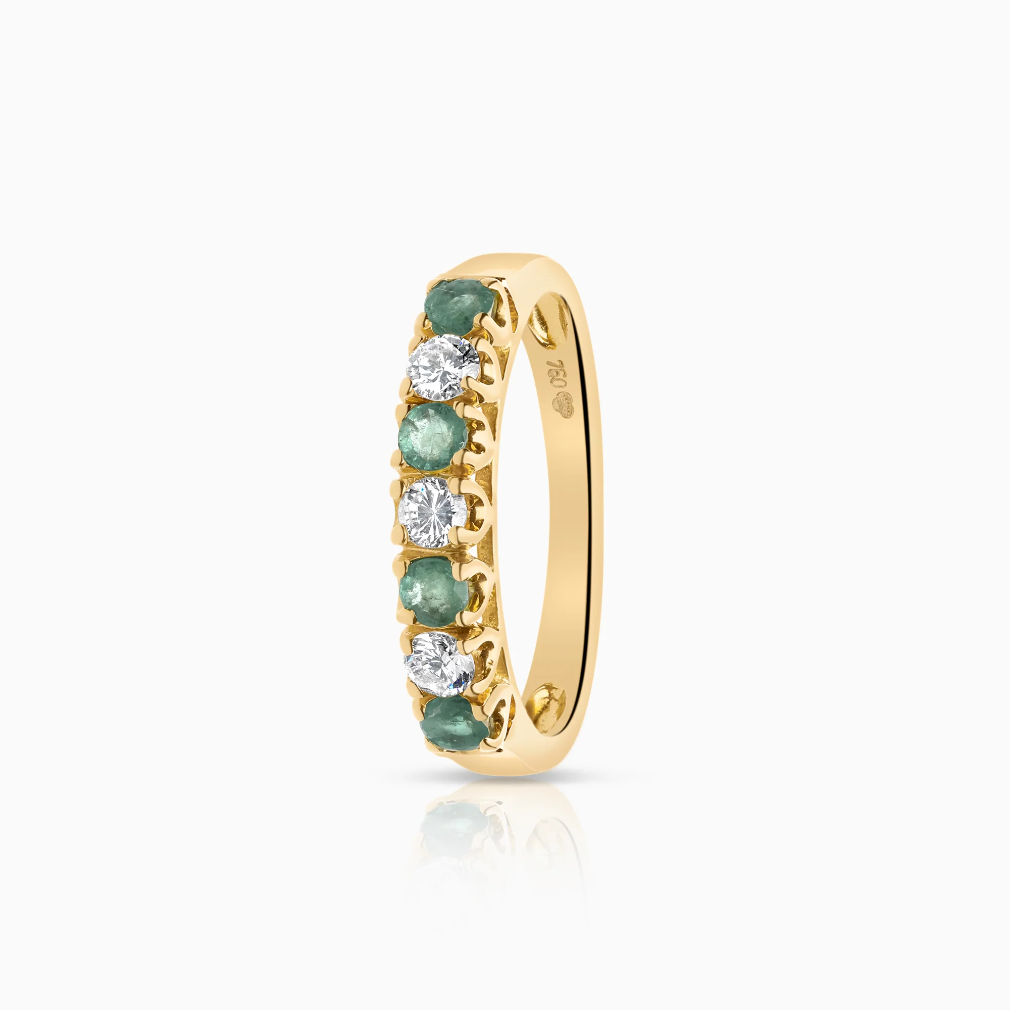 Eternity Ring emeralds 0.15ct 18K gold
