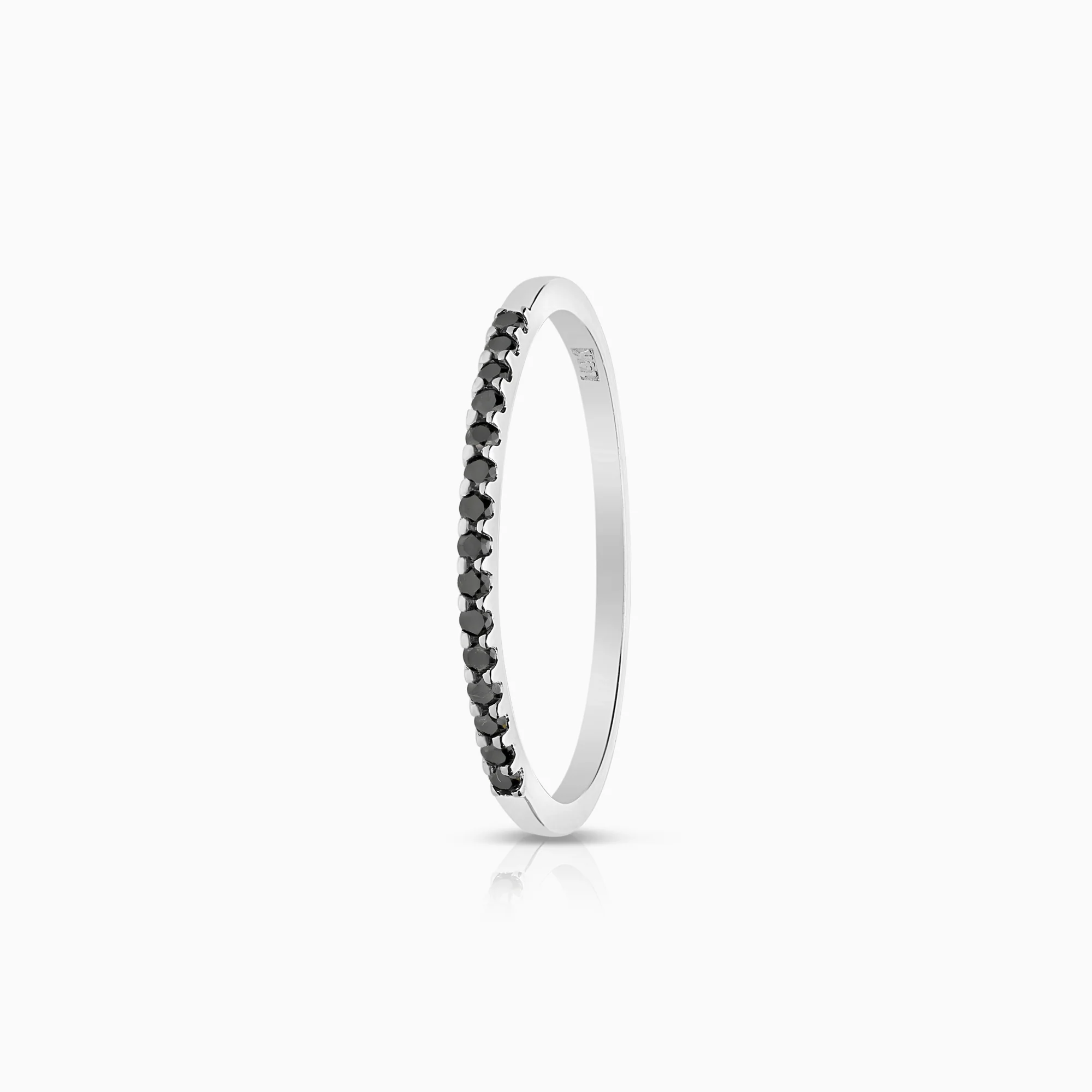 Eternity Ring black diamonds 0.09ct 9K white gold