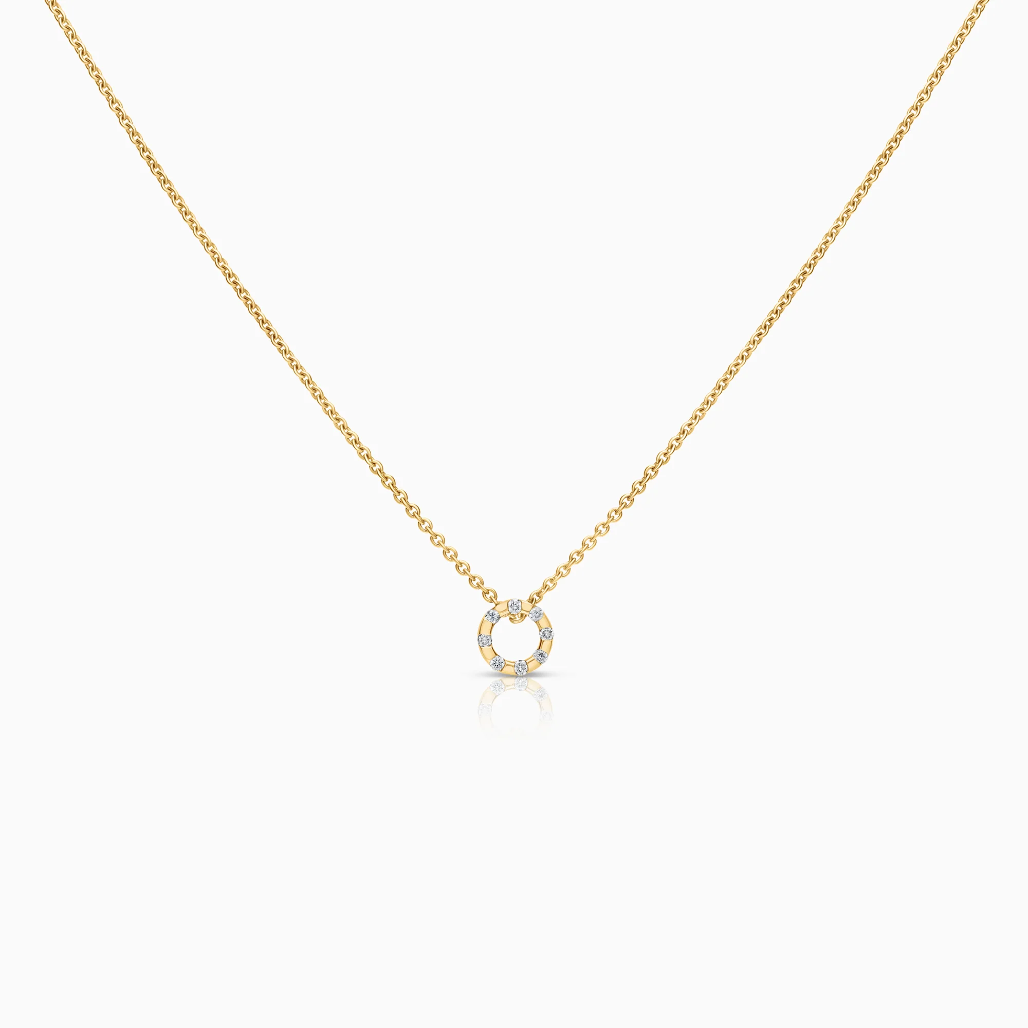 Cable necklace 0.10ct 18K gold
