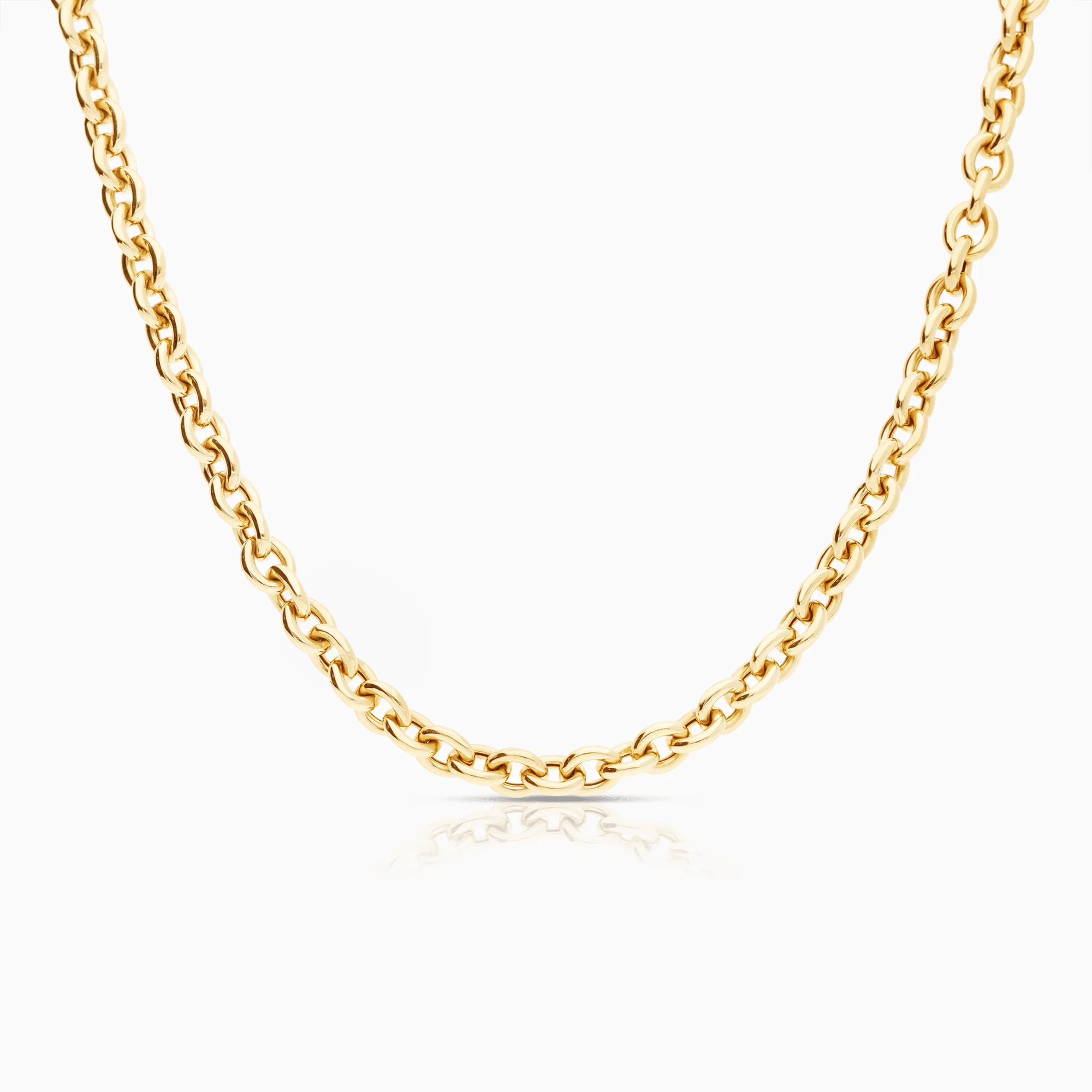 Cable chain with rubies 23.65g 18K gold