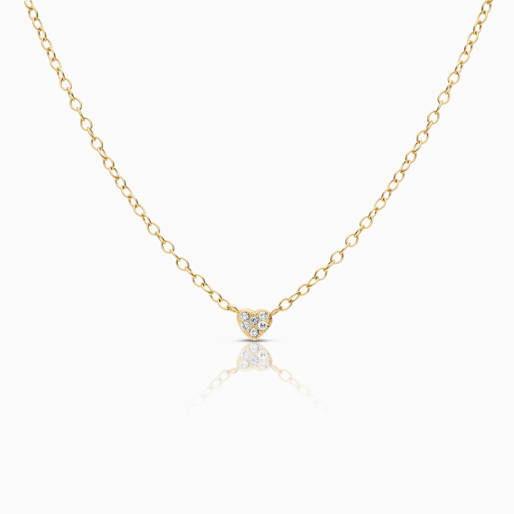 Sandberg cable chain with diamond heart pendant 0.12ct 18K gold