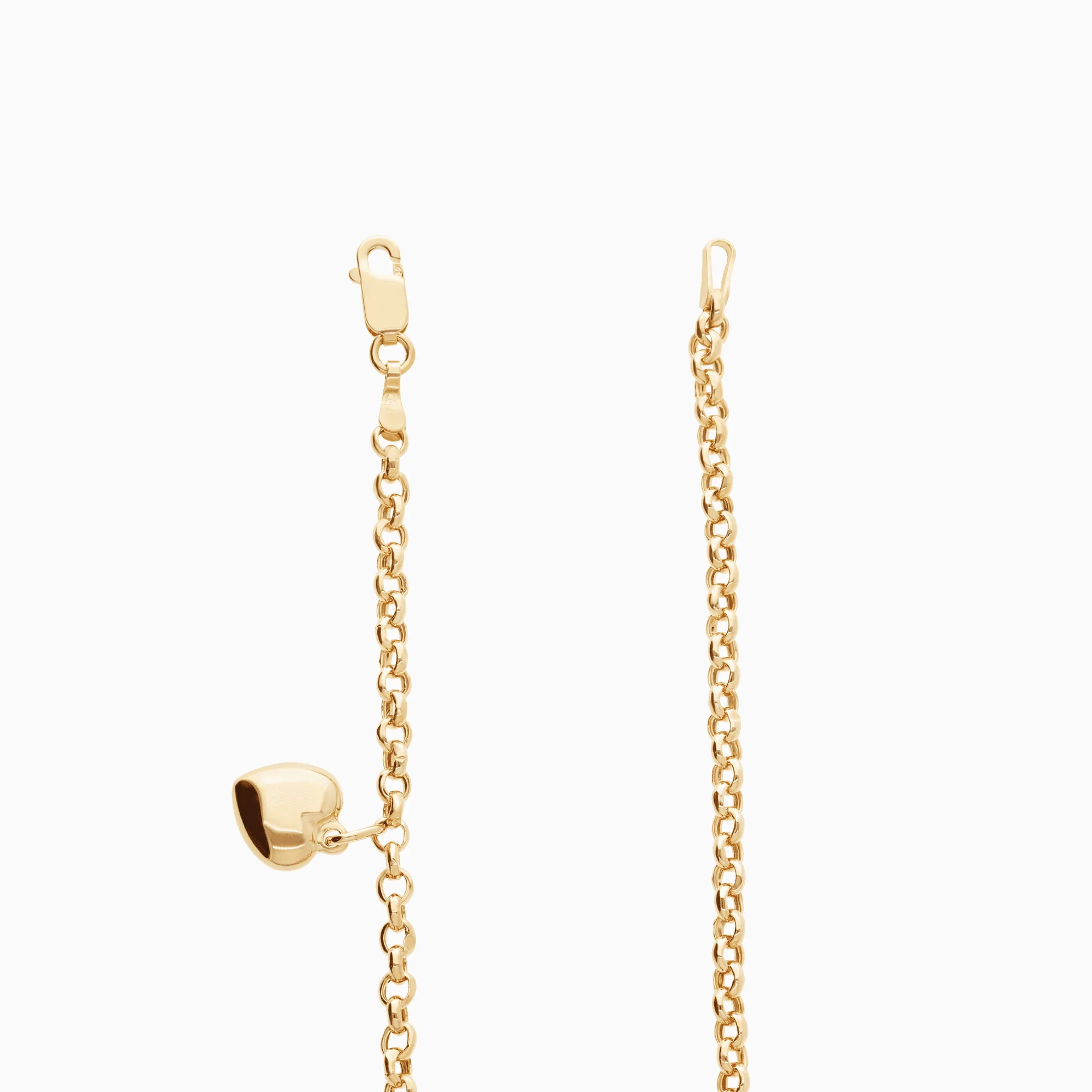 Bead link bracelet with heart 2.58g 18K gold - Image 2
