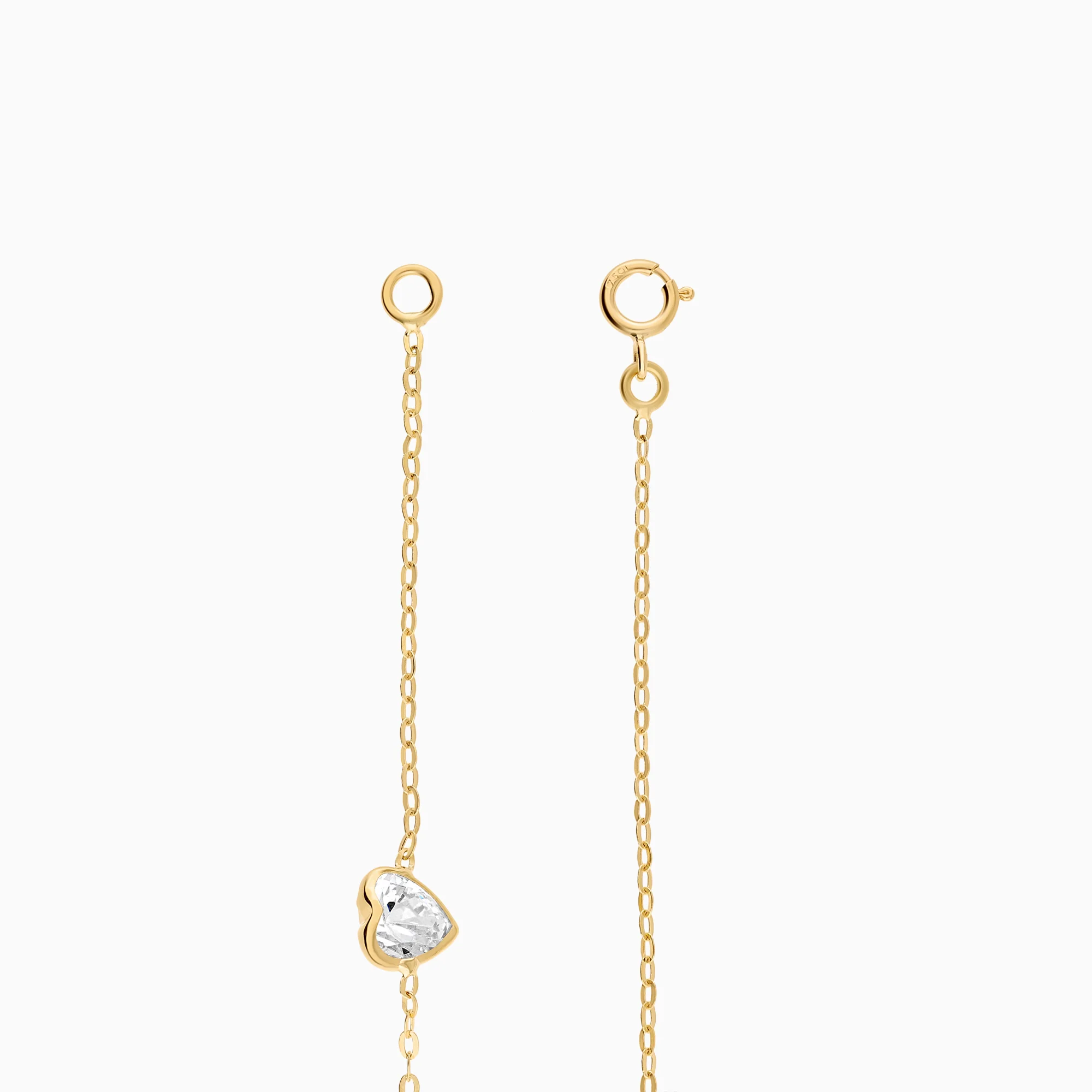 Bracelet with heart-shaped cubic zirconia 1.58g 18K gold - Image 2