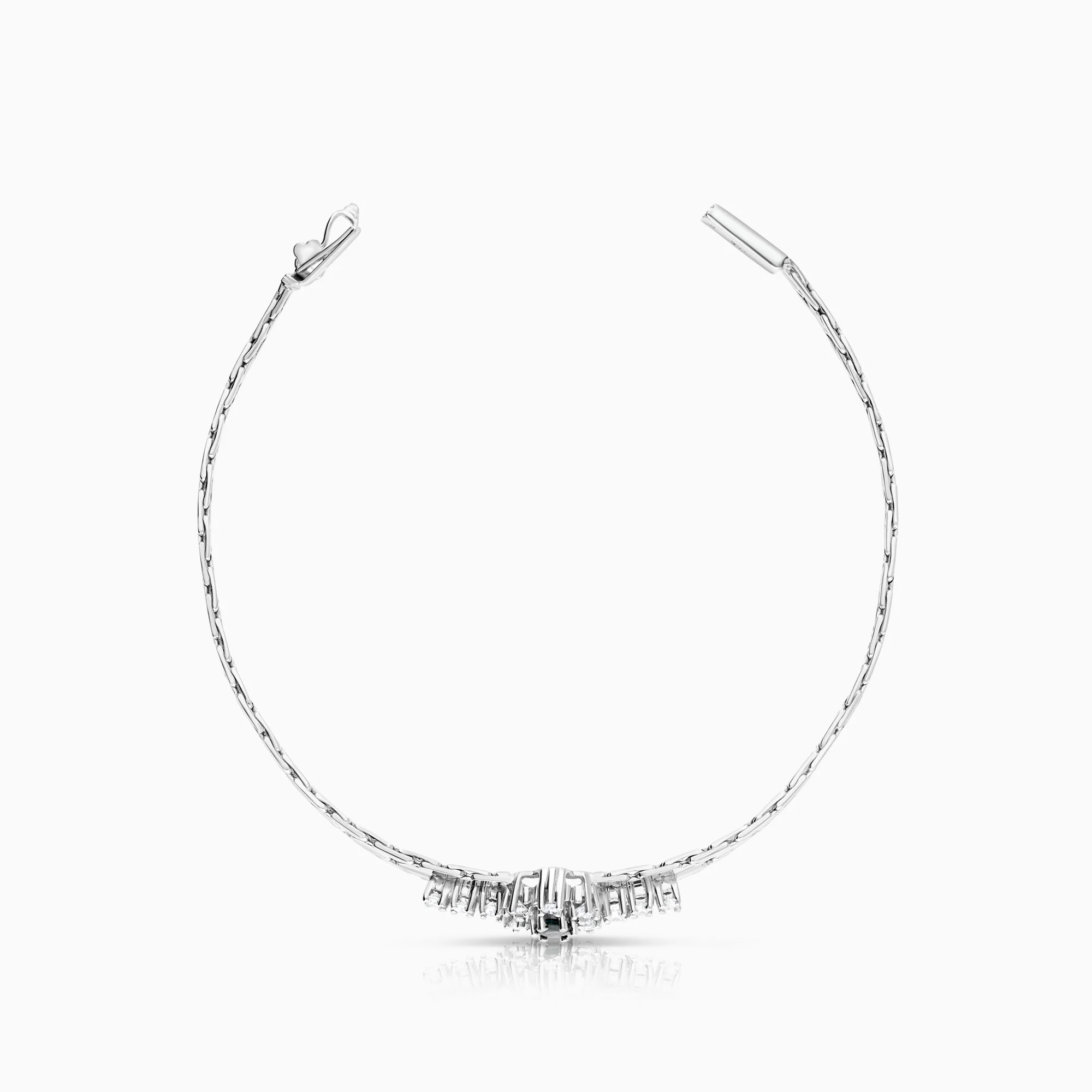 Bracelet sapphire and diamonds 0.36ct 18K white gold - Image 2