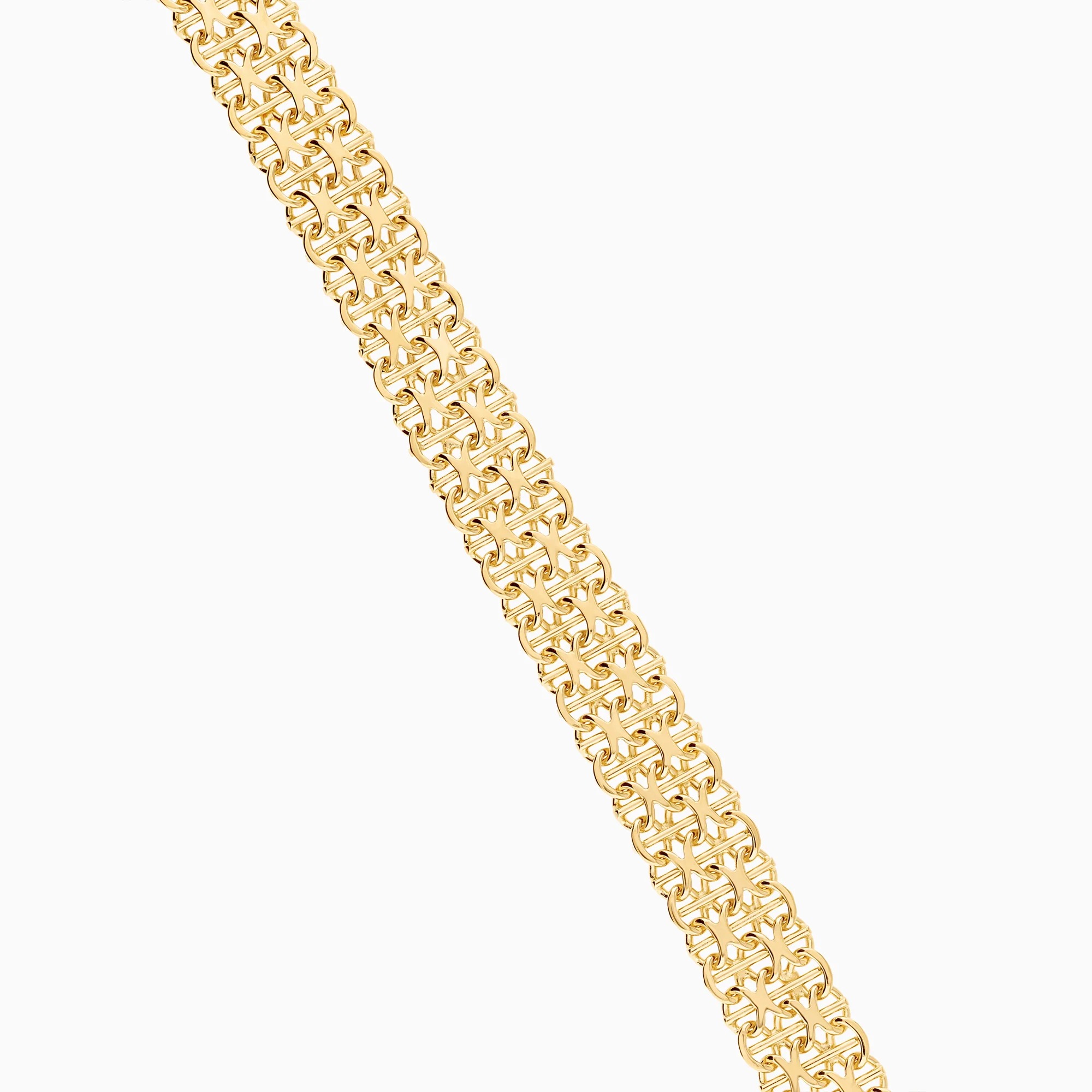 Bracelet X-link with bar 14.92g 18K gold