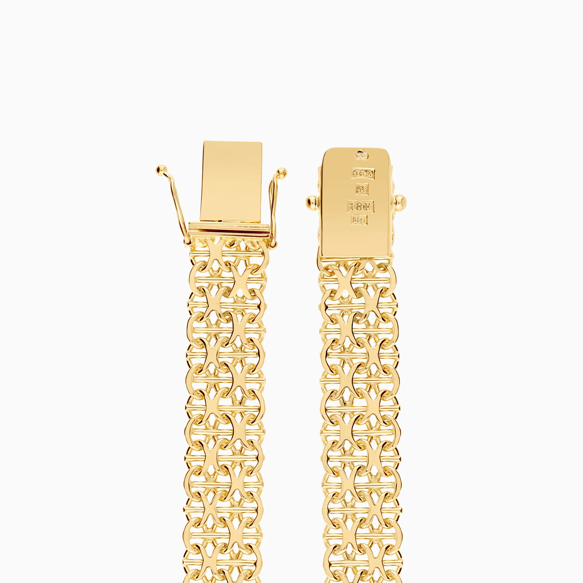 Bracelet X-link with bar 14.92g 18K gold - Image 2