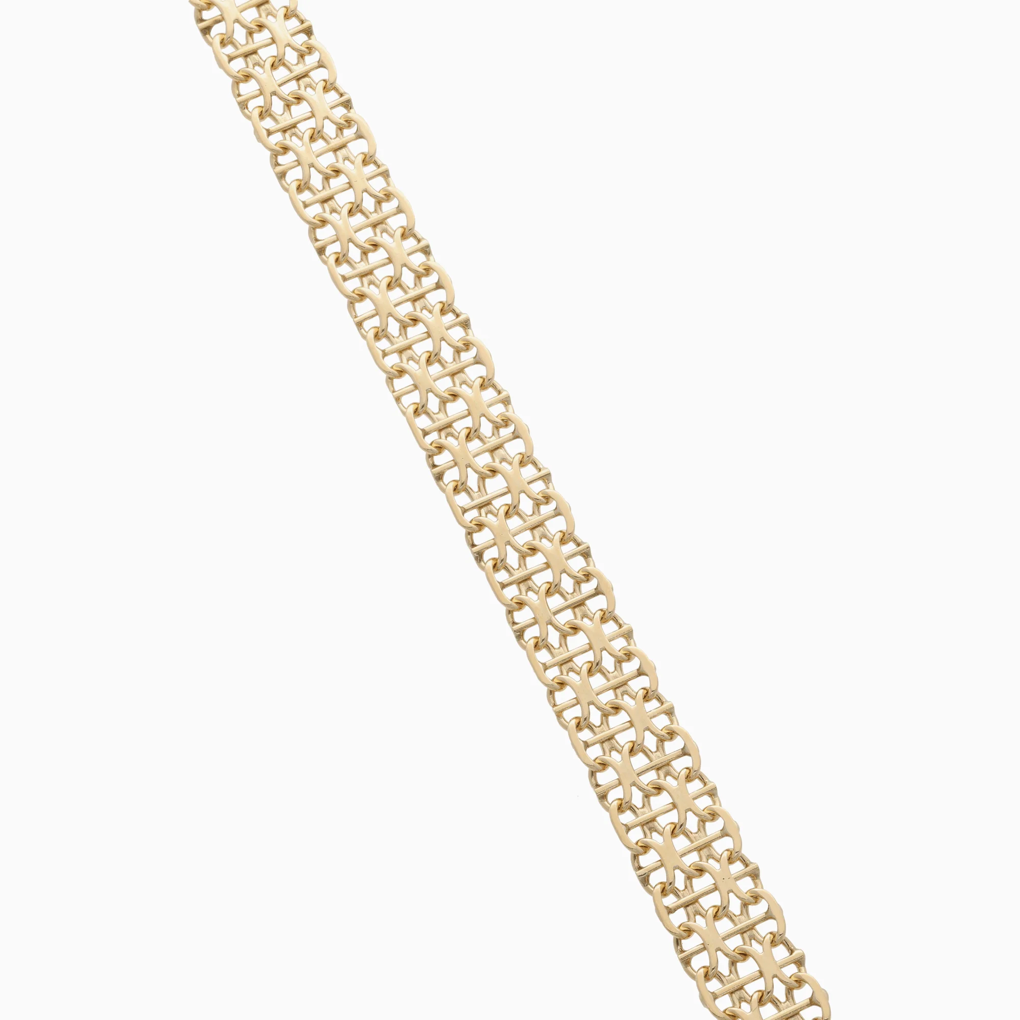 X-link bracelet with bar 14.2g 18K gold