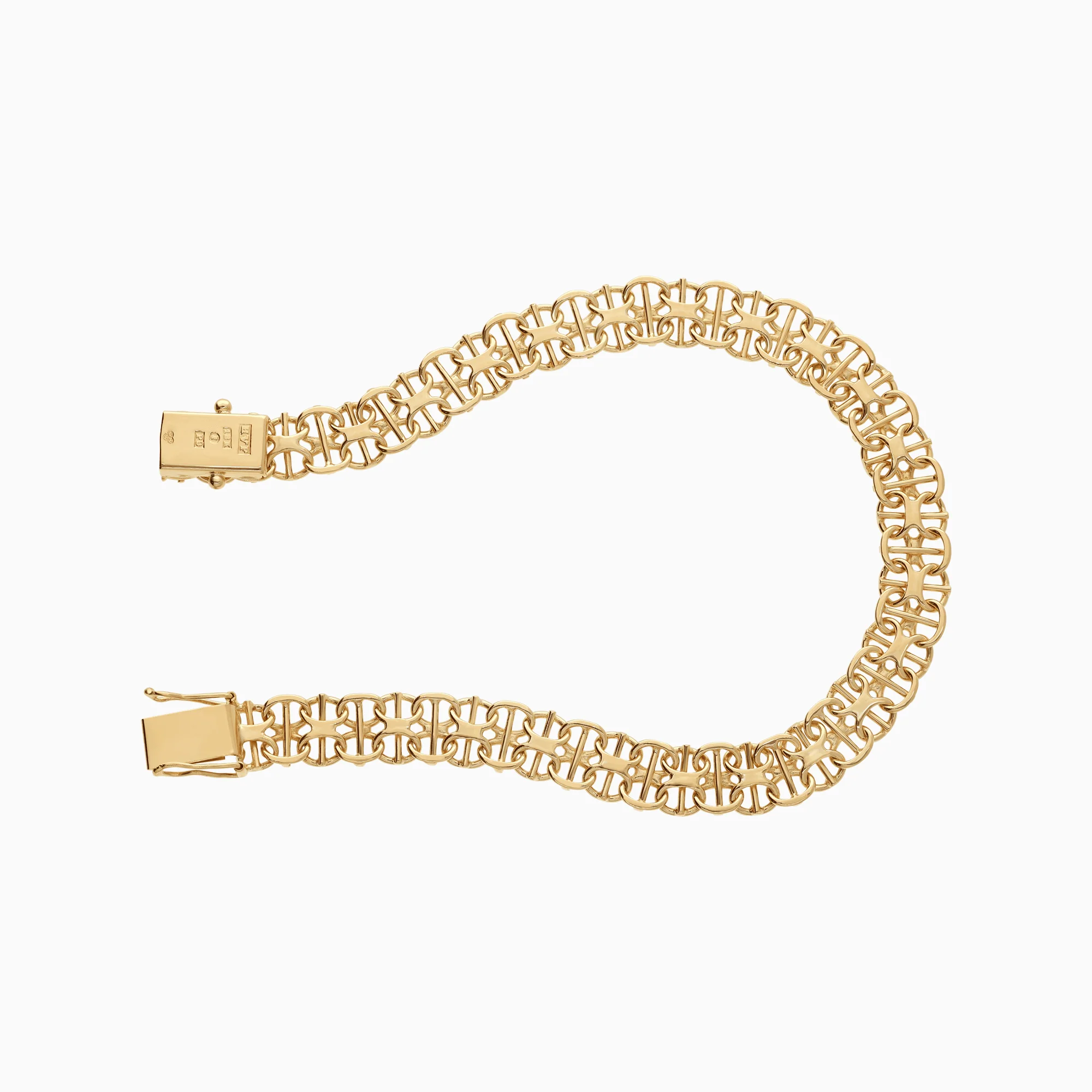 X-link bracelet with bar 15.36g 18K gold - Image 2
