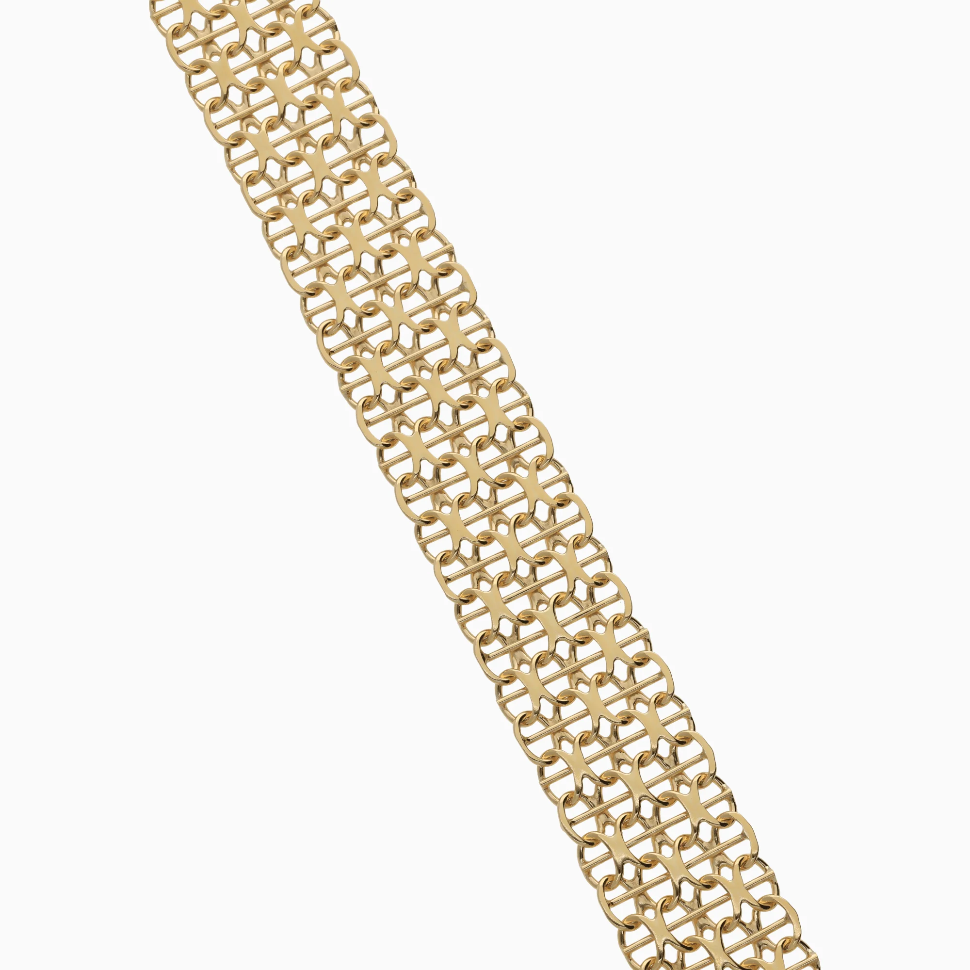 X-link bracelet with bar 19.35g 18K gold