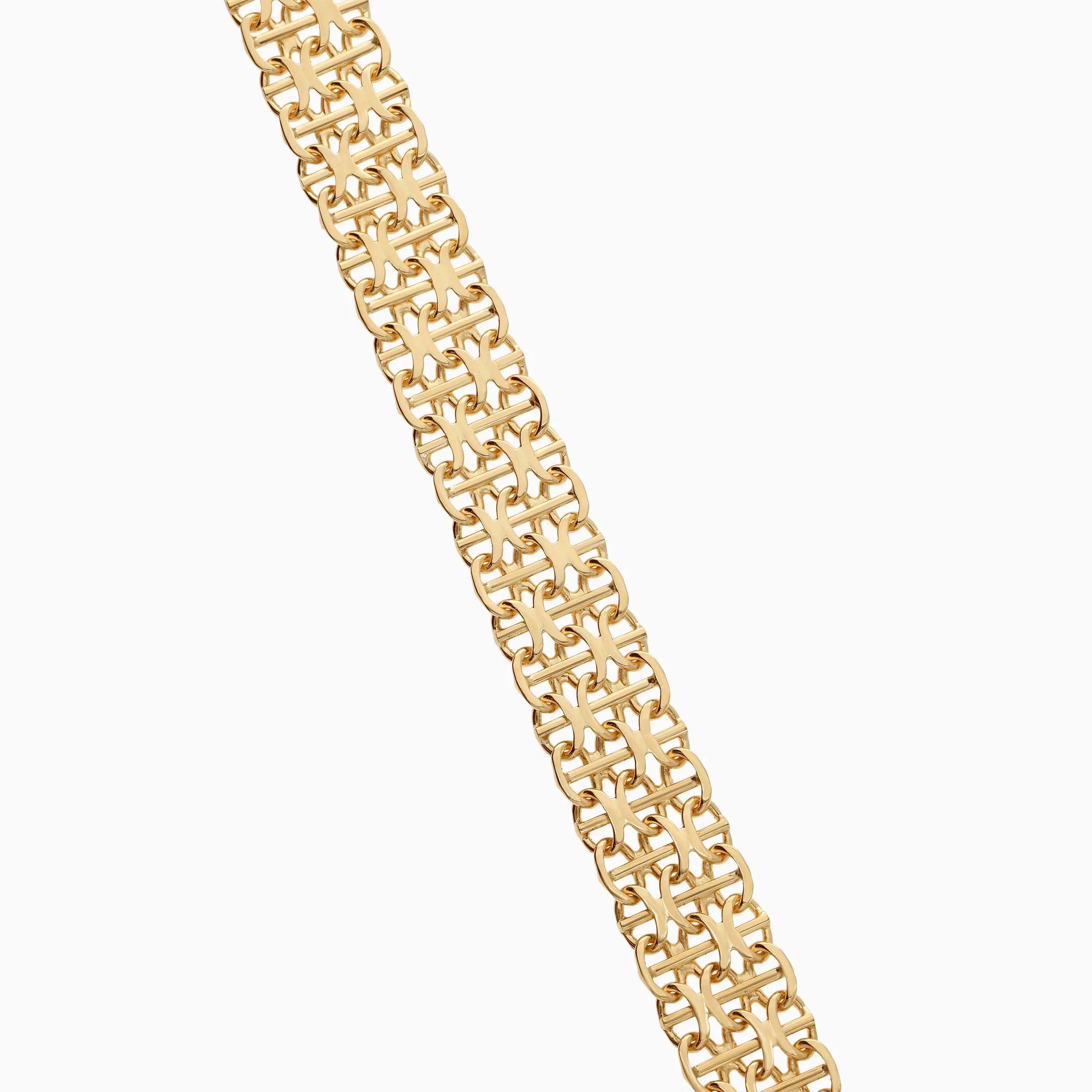 X-link bracelet with bar 21.46g 18K gold