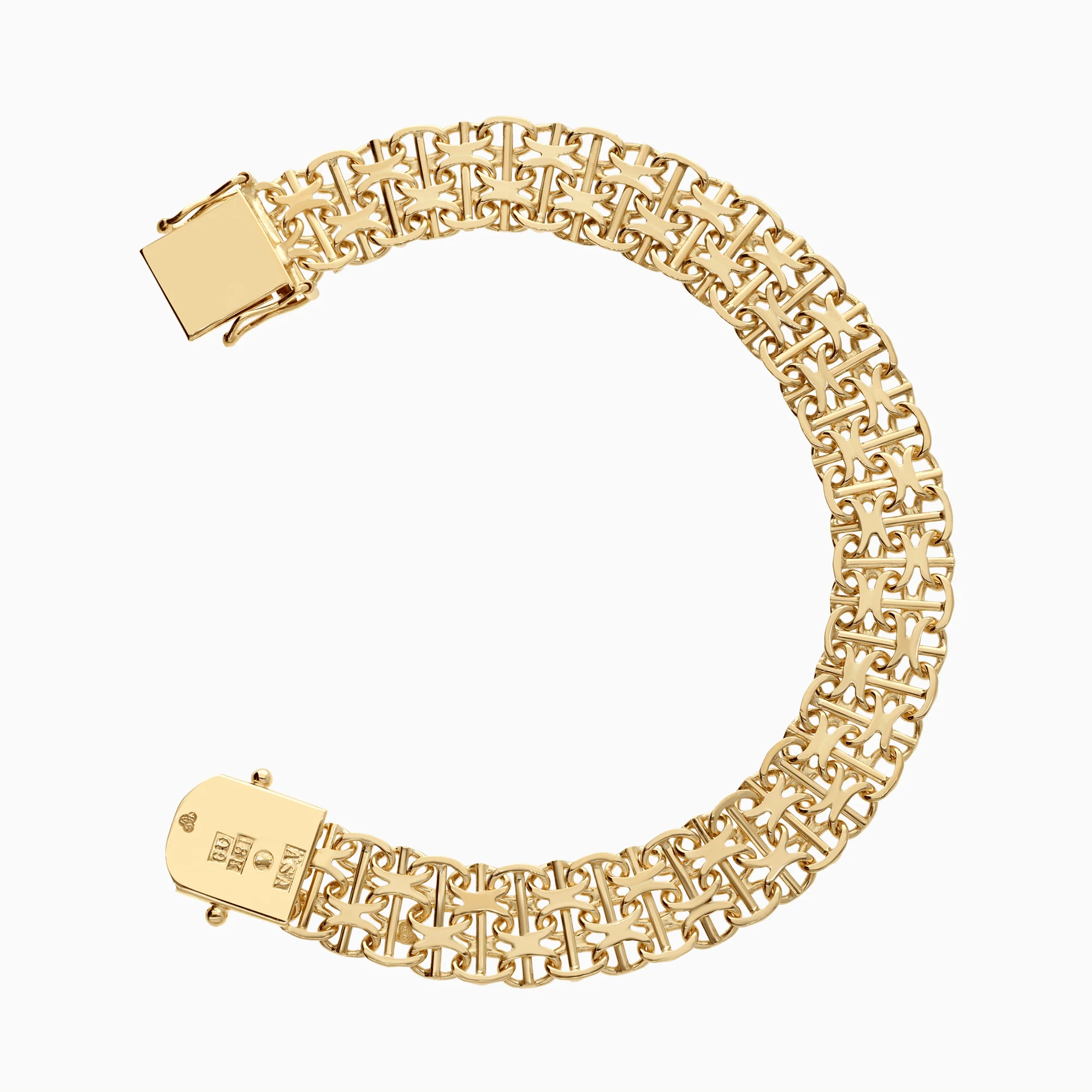 X-link bracelet with bar 21.46g 18K gold - Image 2